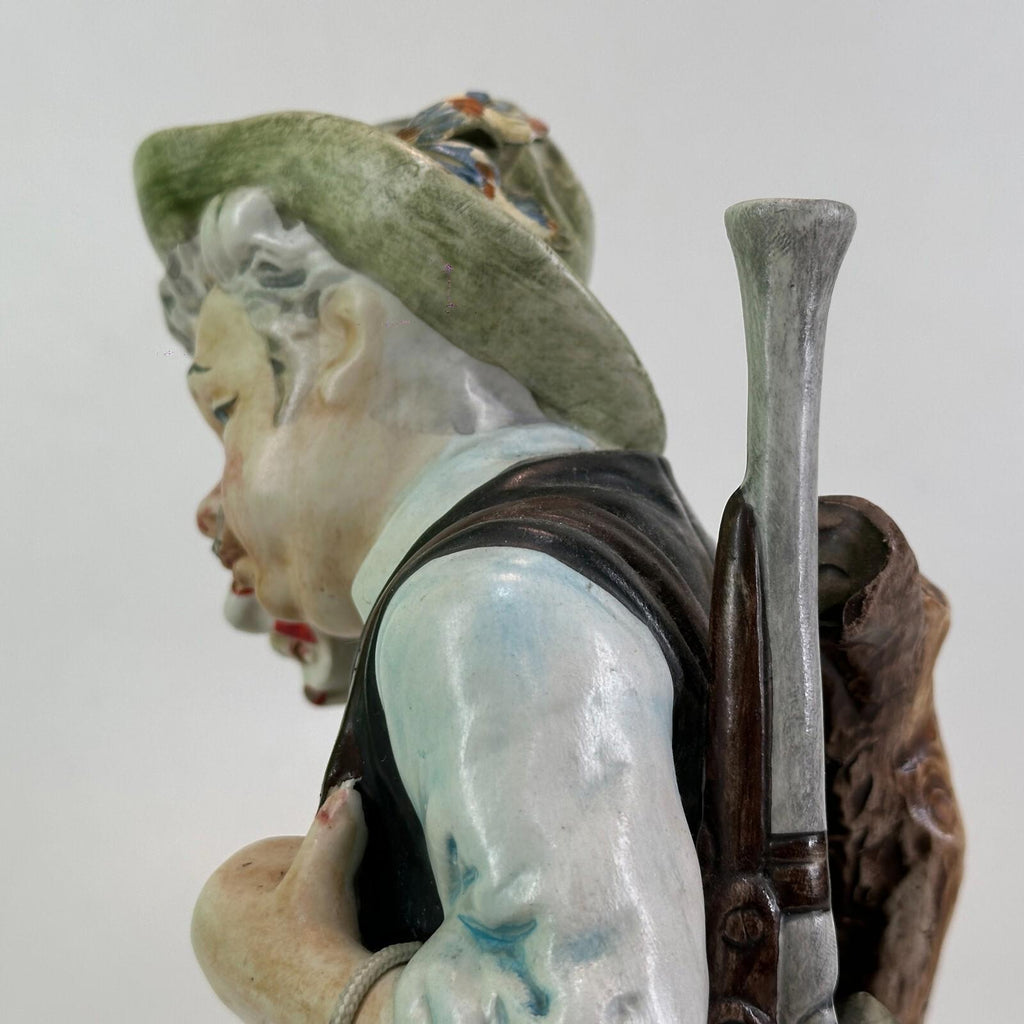 Rare The Hunter Capodimonte Figure Mopping His Brow - Approx 10.5" - VGC