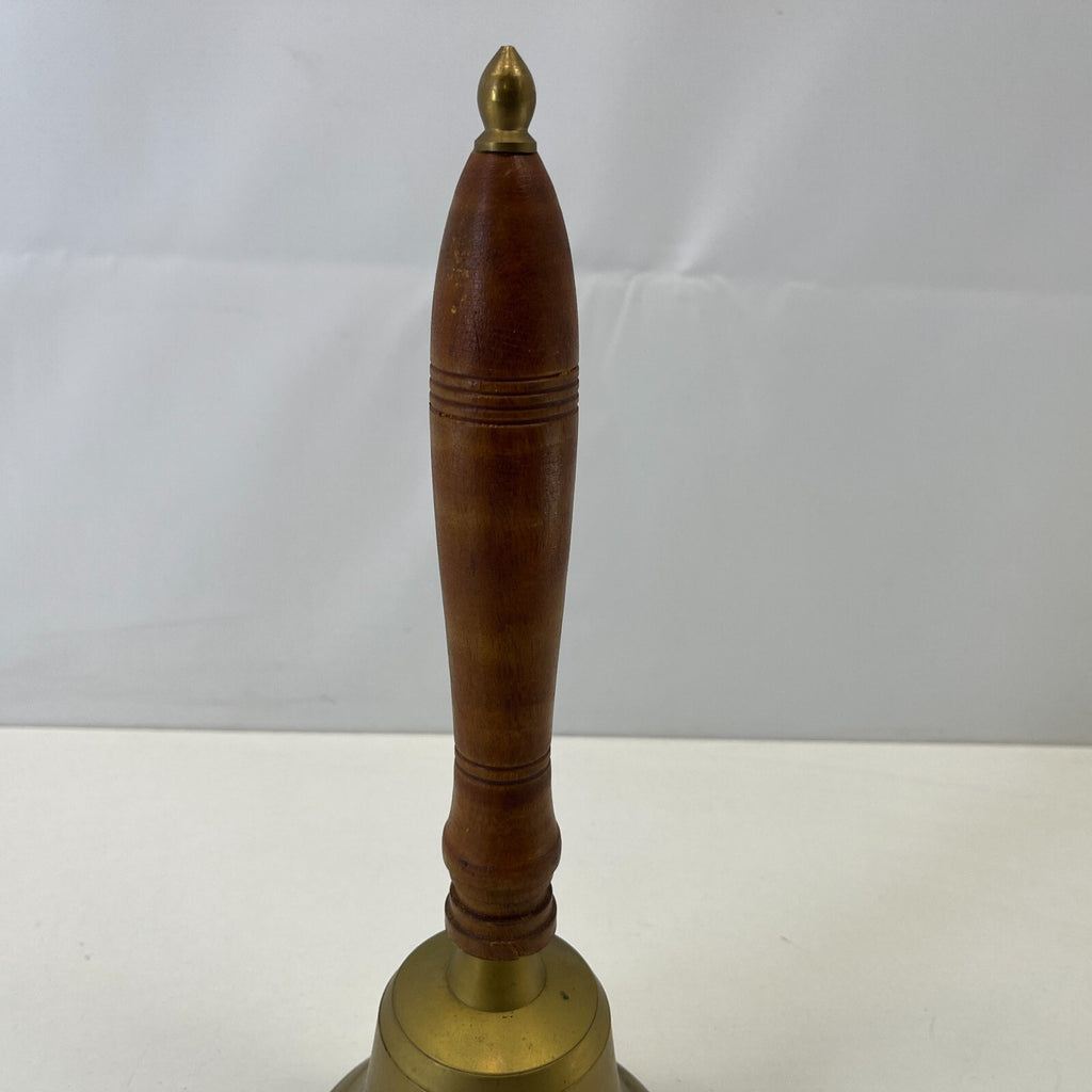 Vintage Large Brass Hand Bell School Town Crier Bell 33cm - 13cm Diameter Loud