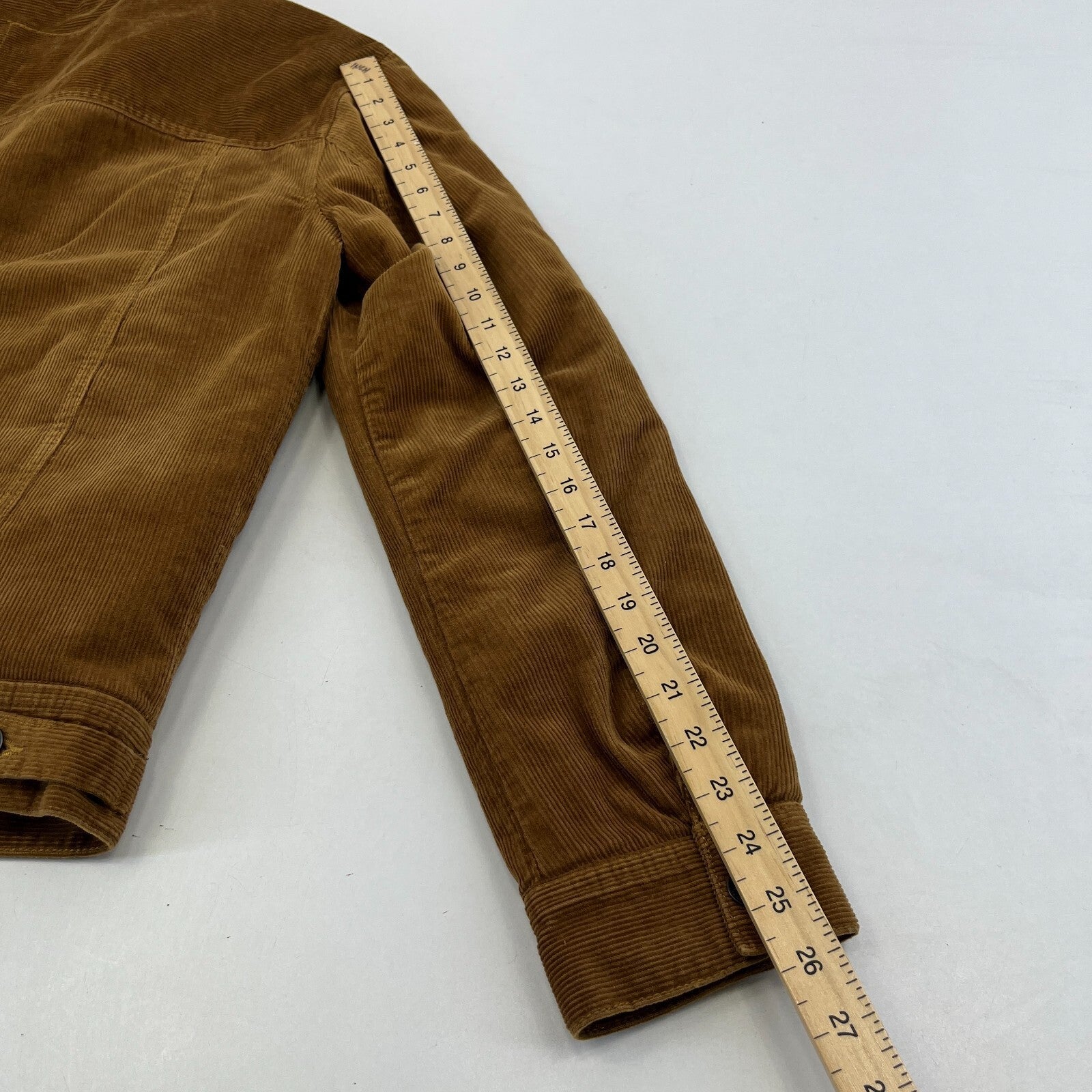 M&S Eighty Four Brown Cord Jacket Padded Trucker Fleece Lined Sherpa Men's M