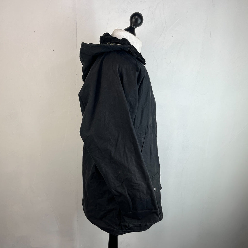 Oxford Blue Women's Wax Jacket size Large Black Country Coat Made in England