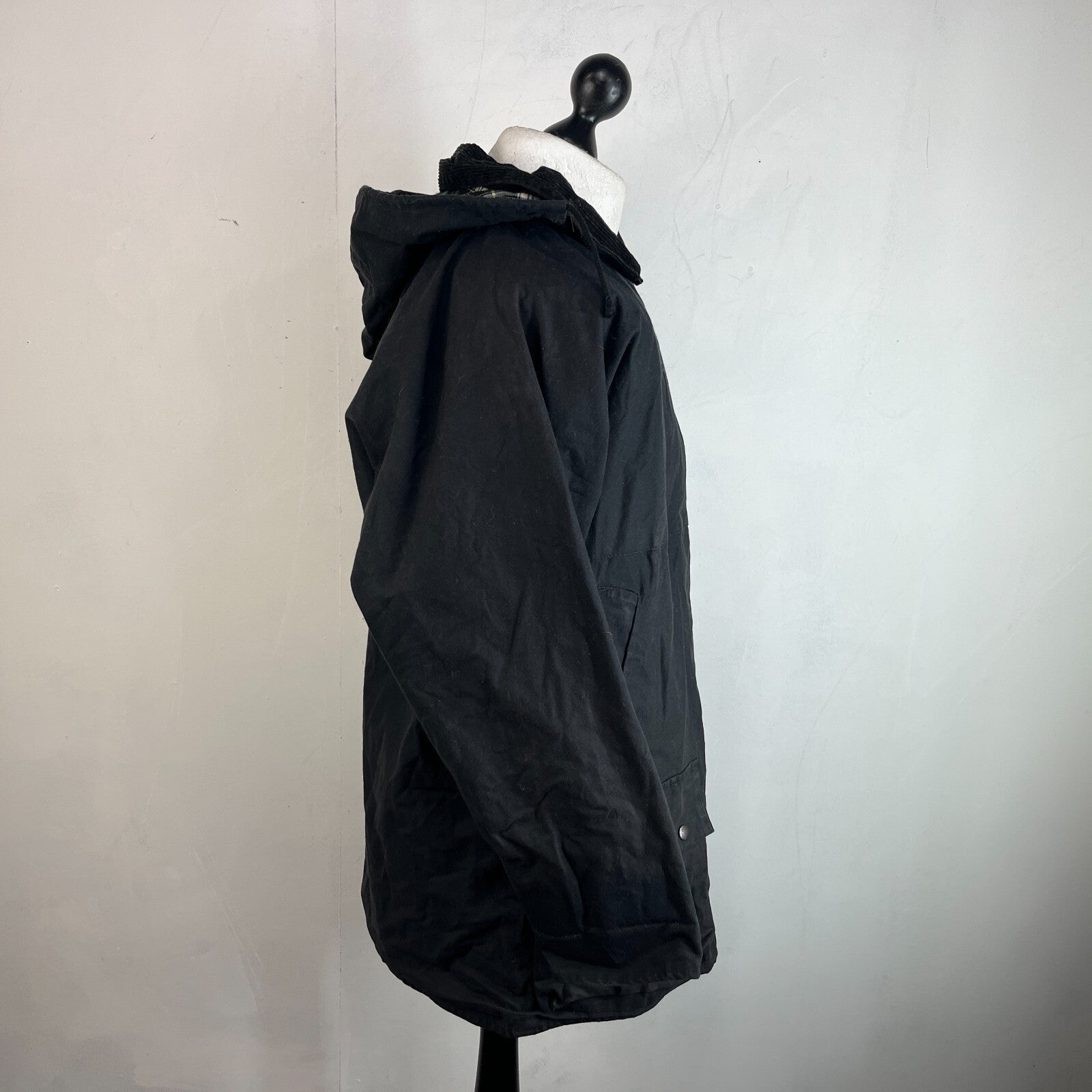 Oxford Blue Women's Wax Jacket size Large Black Country Coat Made in England