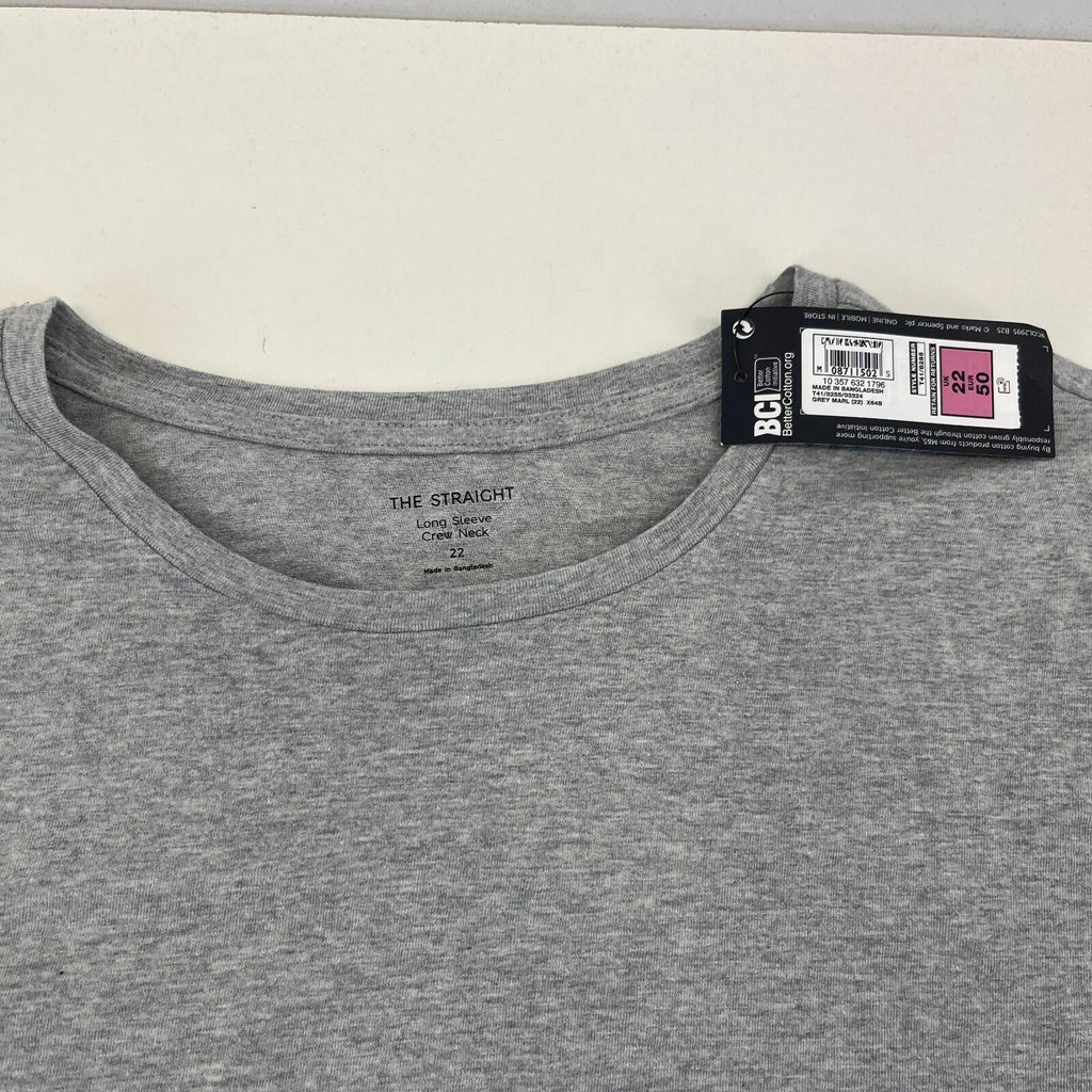 M&S Collection Women's Crew Neck Pullover Top Grey Long Sleeve size 22