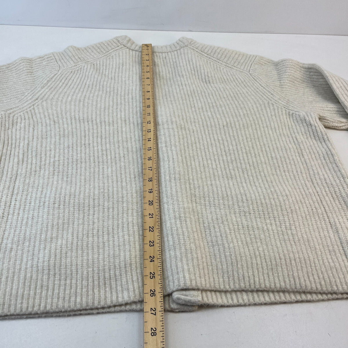 M&S Marks & Spencer Men's Luxury Cardigan XL Off White Ecru Cable Knit Wool Mix