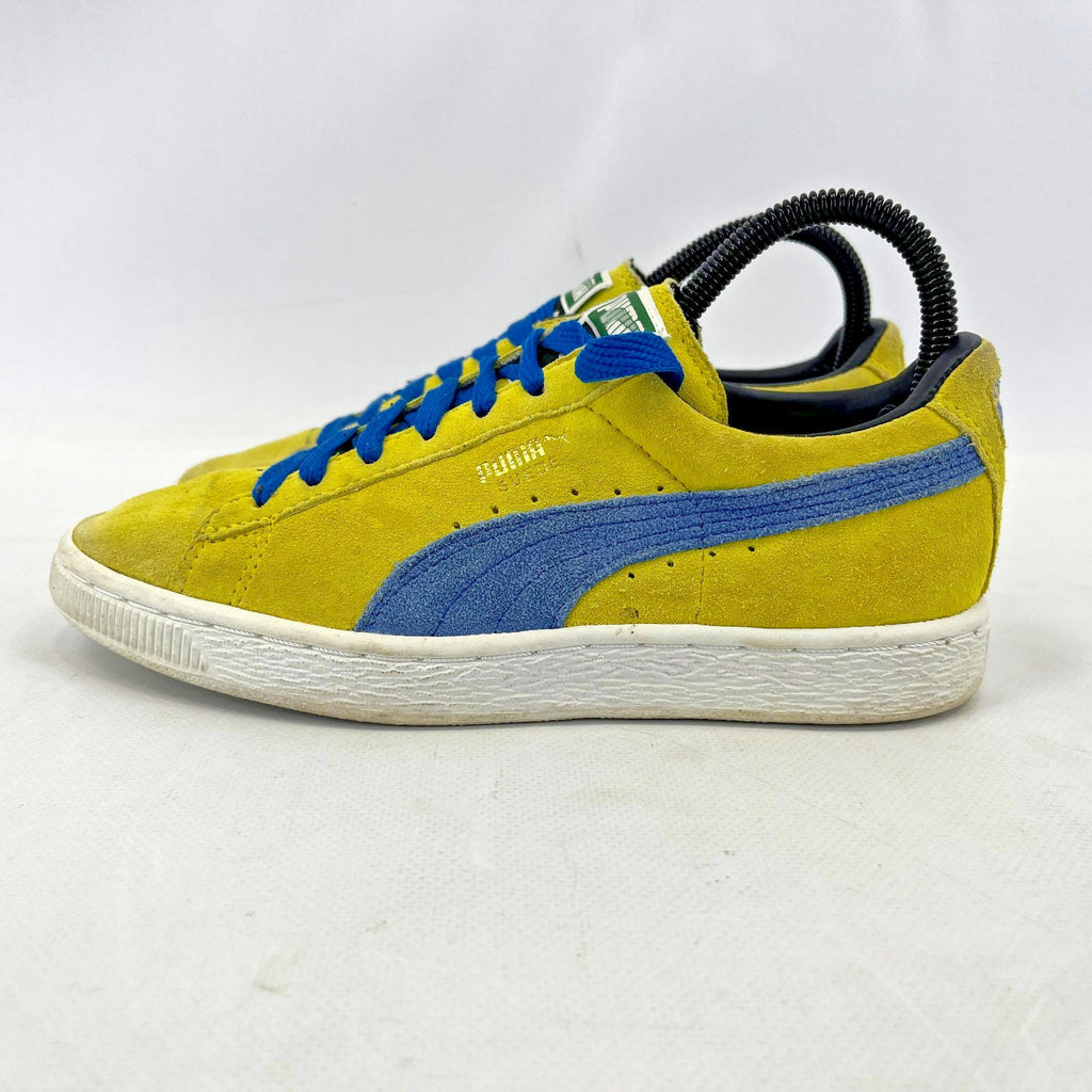 Puma Retro Yellow & Blue Suede Lace Up Trainers Ladies UK size 4