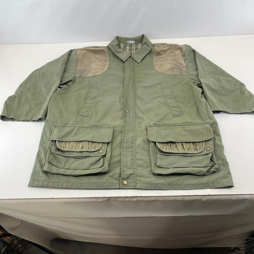 Decathlon Cropped Sleeve Shooting Hunting Jacket w/ Poachers Pocket Green UK 2XL