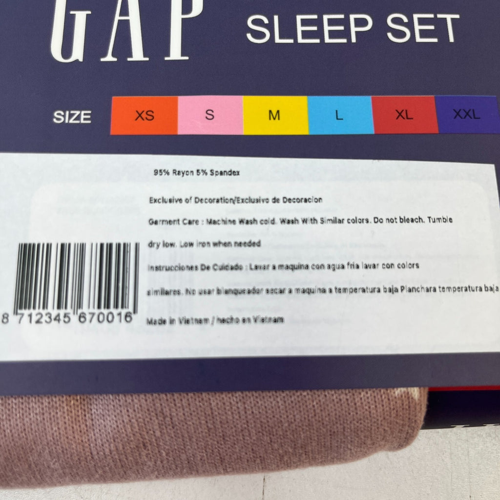 Gap Womens Pyjamas Sleep Set Night Top 2 Piece Loungewear in Pastel Pink size XL