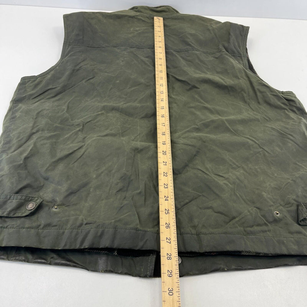 Stones Insulated Gilet Mens Green Waxed size L Shooting Country Vest Jacket