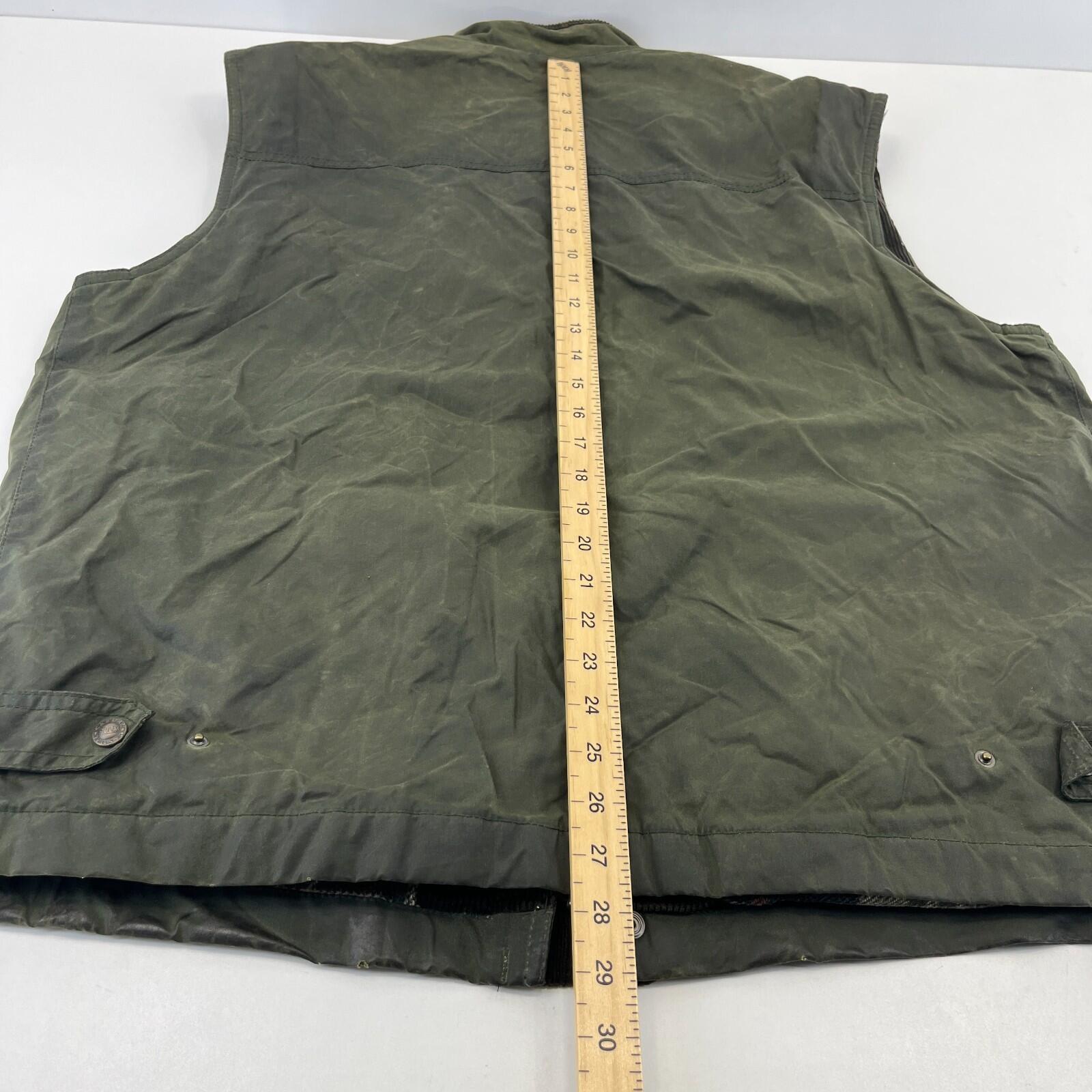 Stones Insulated Gilet Mens Green Waxed size L Shooting Country Vest Jacket