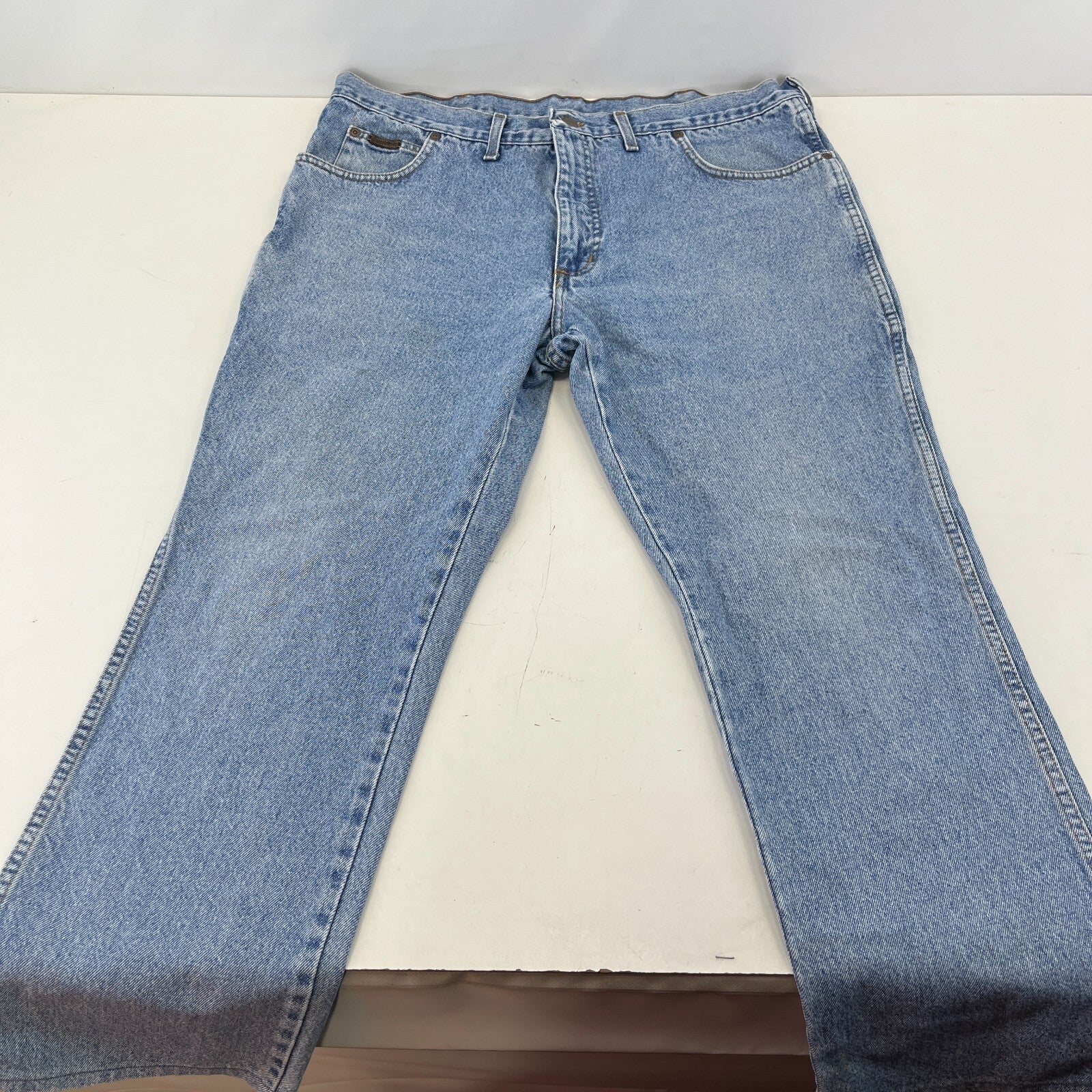 Wrangler Men's Blue Regular Fit Straight Leg Denim Jeans W40" L29"