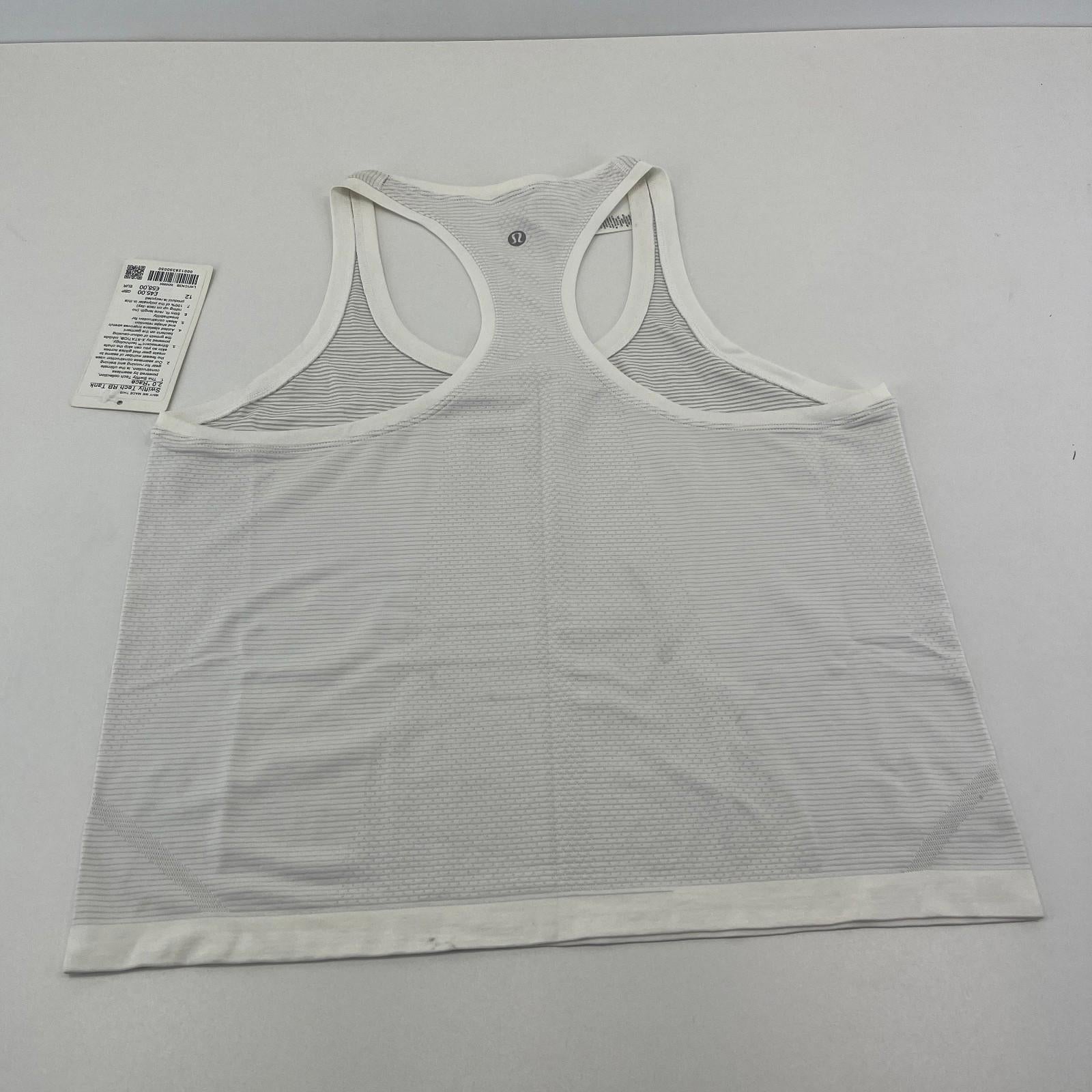 Lululemon Swiftly Tech Racerback Tank Top 2.0 White size UK 16 US 12 - New
