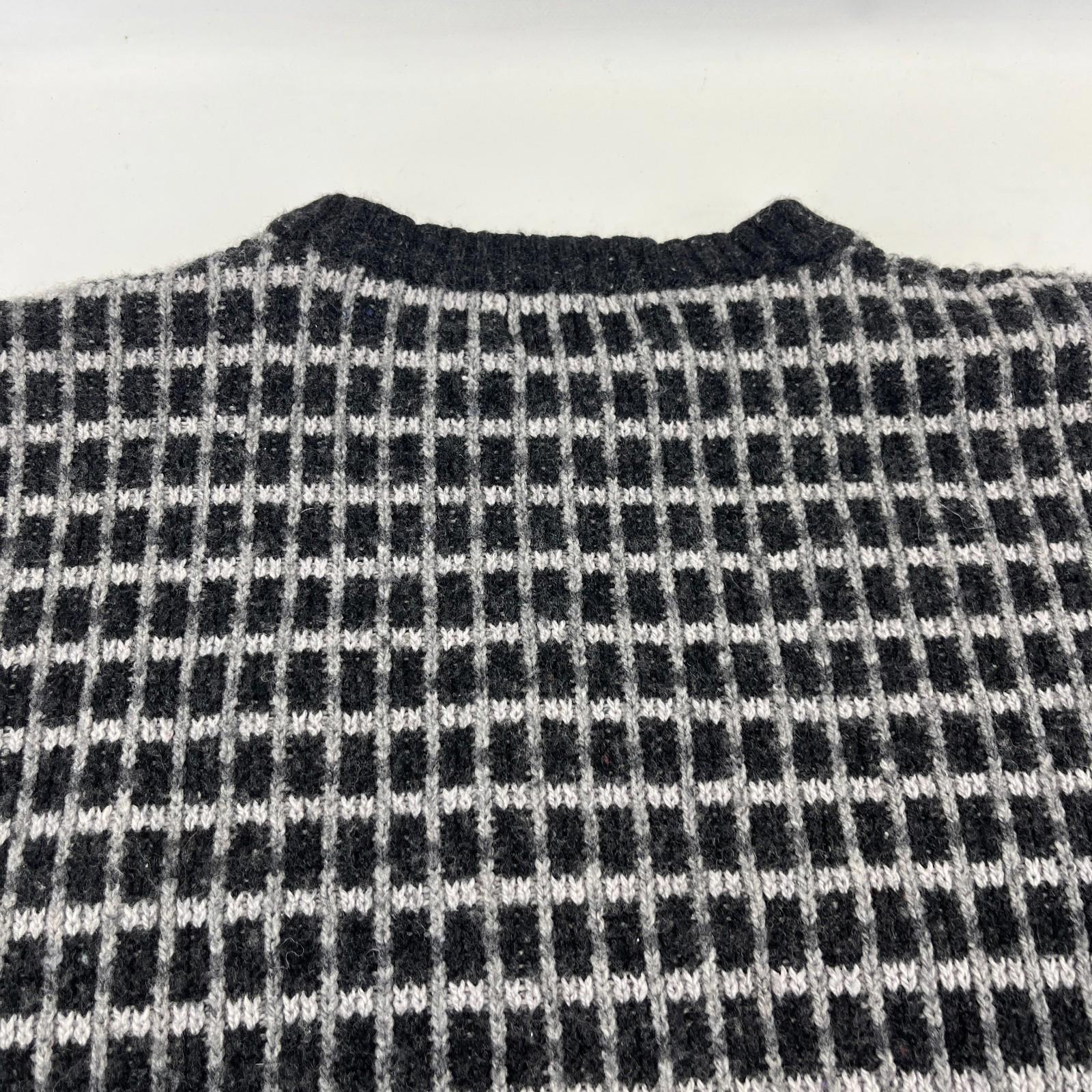 M&S Heritage Men's Jumper Sweater Chunky Knitwear size Large Black/White