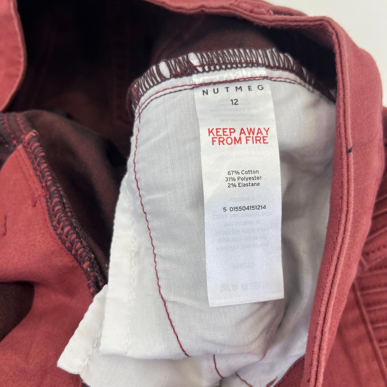 Nutmeg Super Skinny Stretch Chino Jeans Terracotta Red - UK size 12 - BNWOT