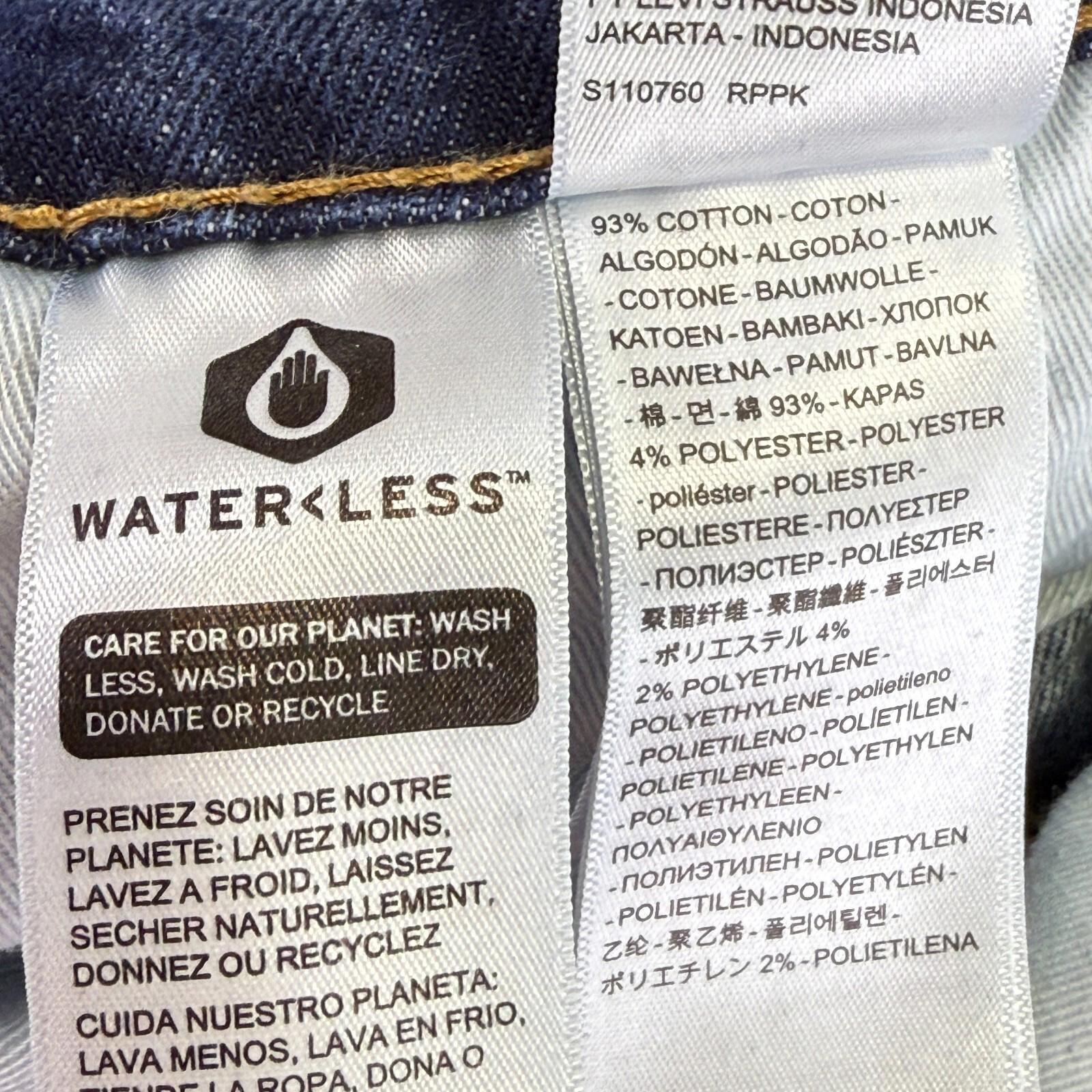 LEVI'S 511 BIG E Mens Jeans Waterless Blue Slim Stretch Straight W30" L30"