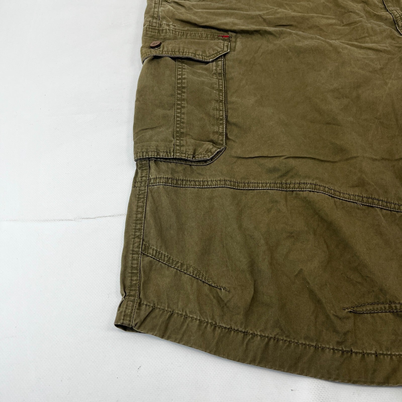 Joe Browns Mens Shorts Waist 46" Khaki Green Cargo Utility Pockets Military Style