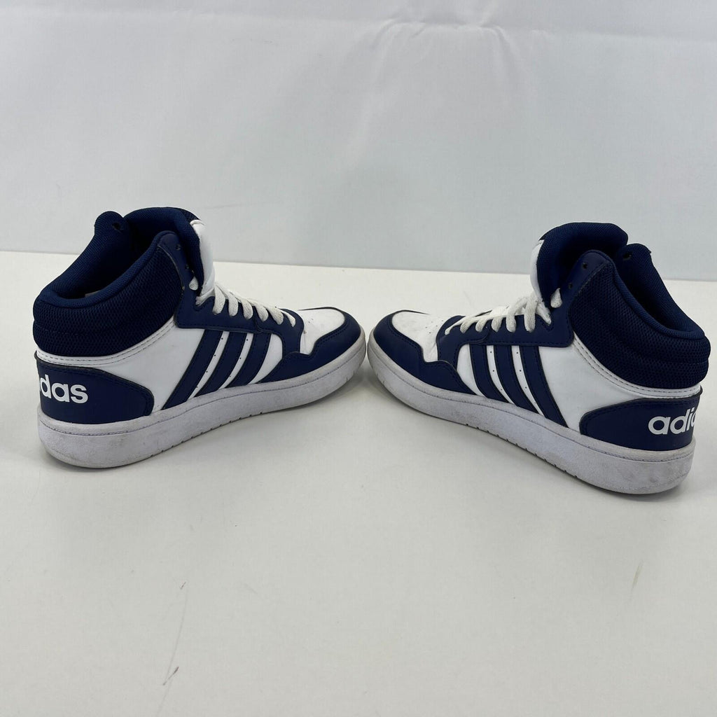 Adidas Hoops Mid 3.0 K Trainers White & Blue UK size 2 / EU 34