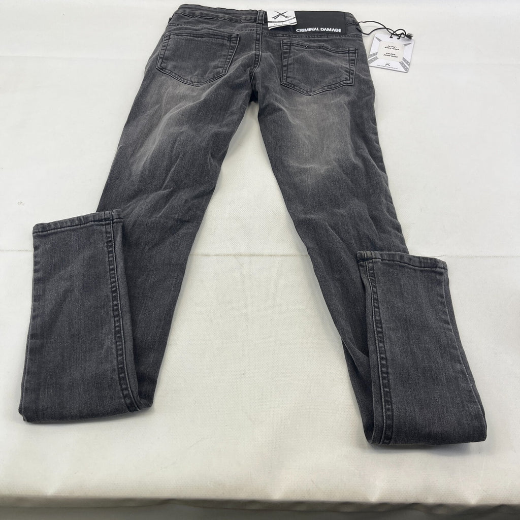 Criminal Damage Koko Ripped Jeans Womens W26 L32 Black Skinny Slim Fit BNWT