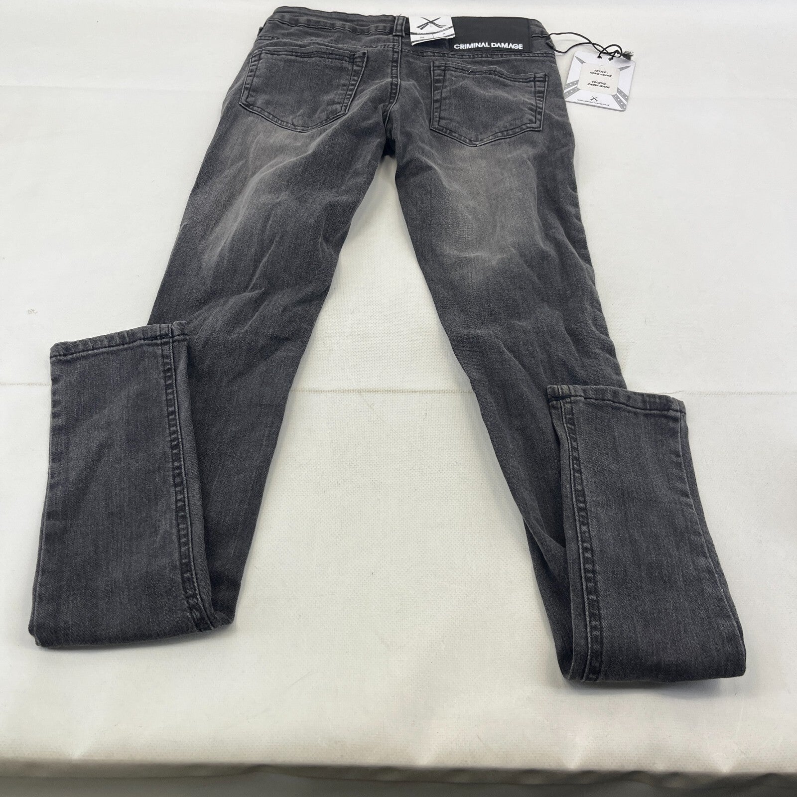 Criminal Damage Koko Ripped Jeans Womens W26 L32 Black Skinny Slim Fit BNWT