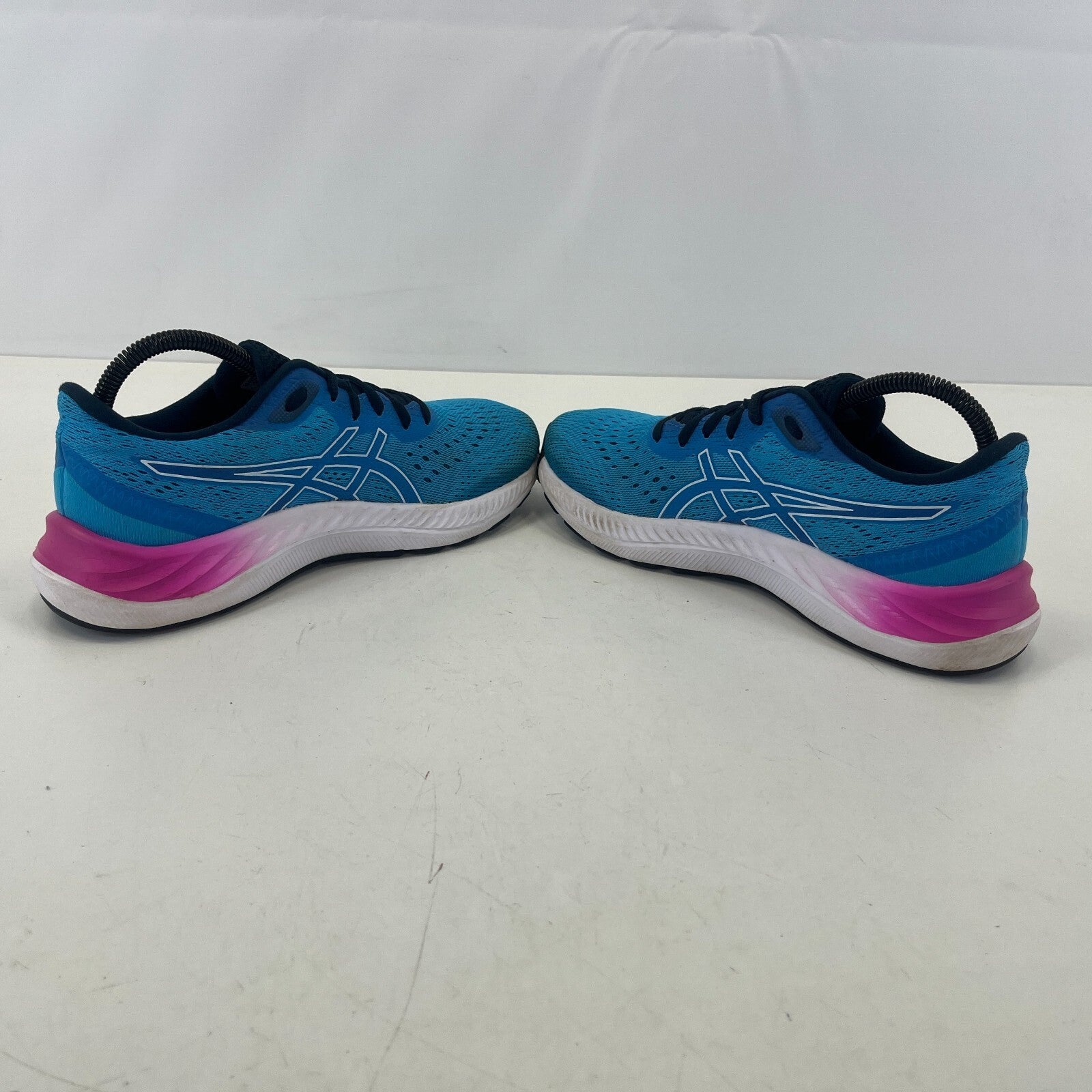 Asics el Excite 8 Running Trainers Blue White Pink Womens Shoes size UK 6.5