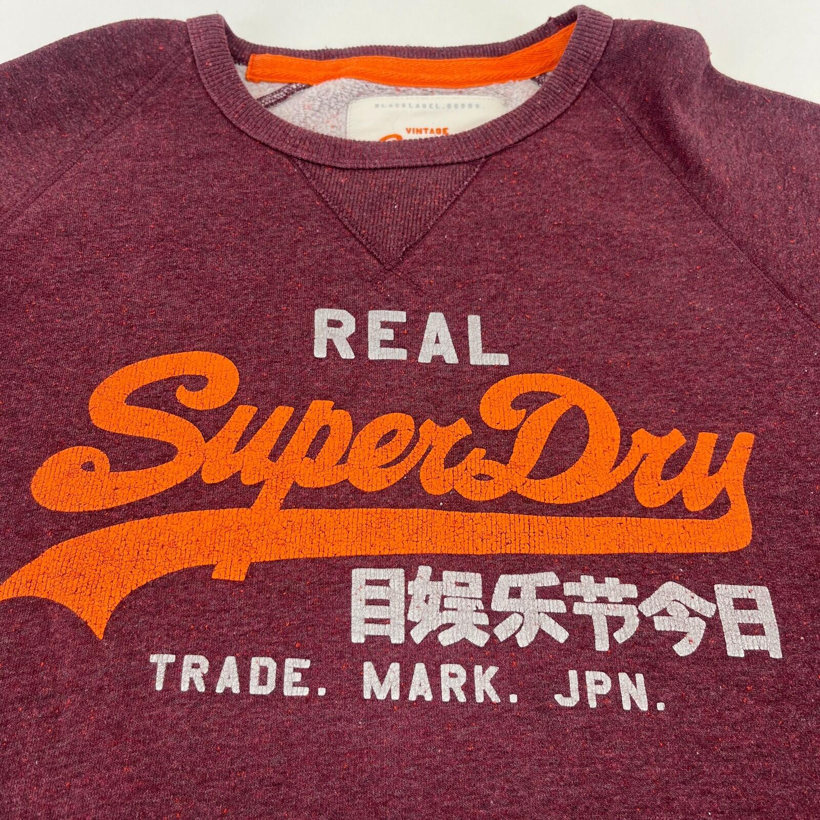 SuperDry Premium Black Label Sweatshirt in Burgundy Red size Large