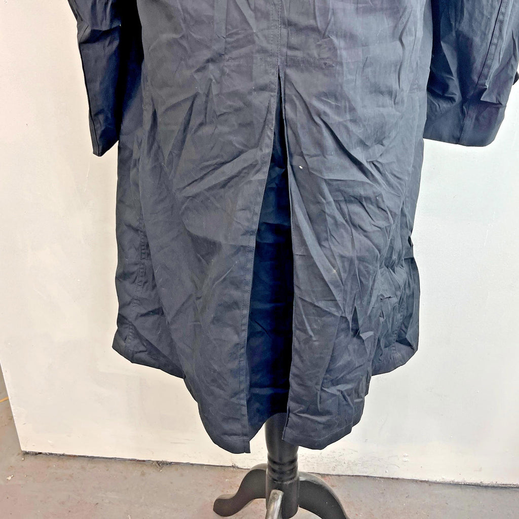 Vintage US Army Military Long Trench Coat Raincoat in Black size 42R
