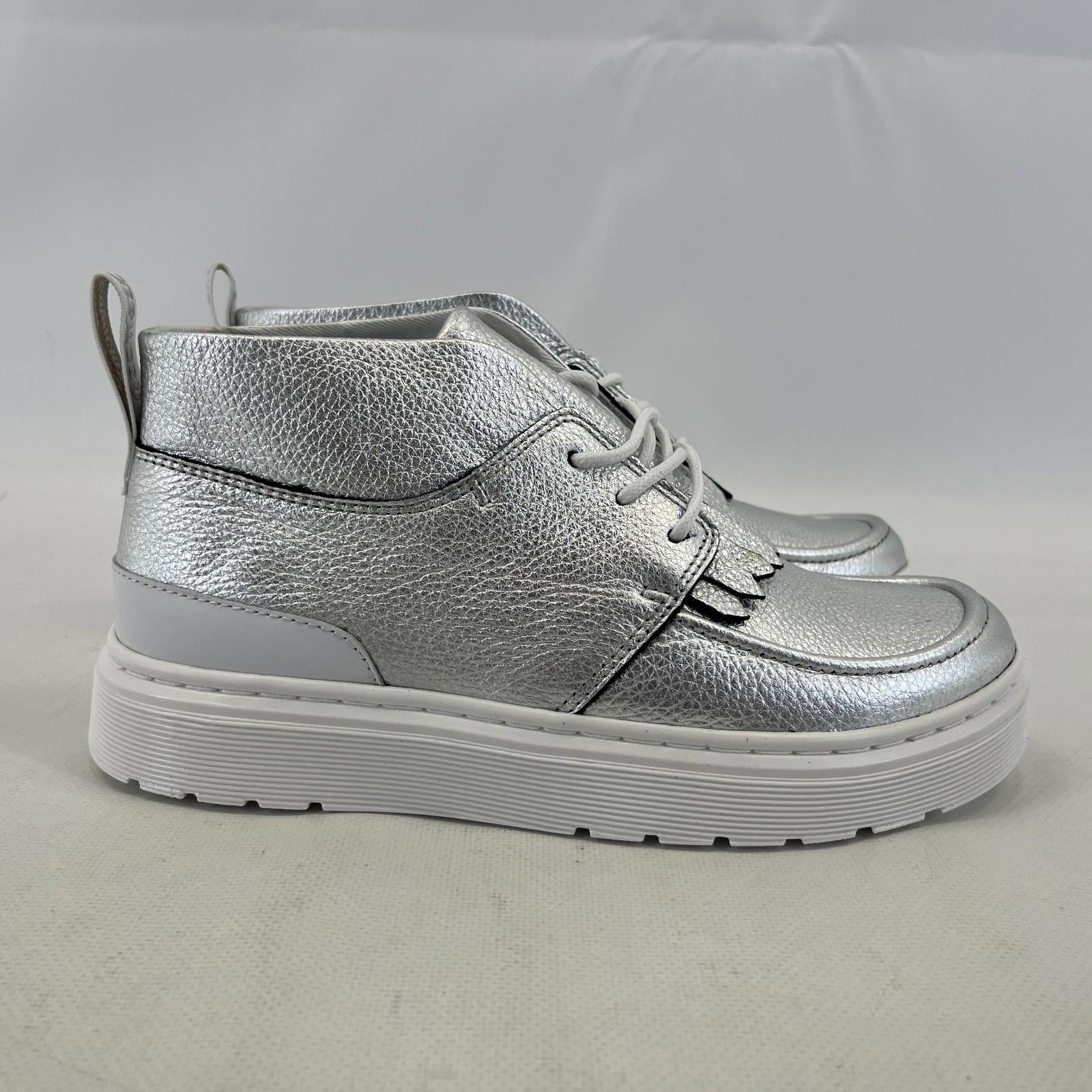 Dr Martens Jemima Silver & White Leather Kiltie Chukka Boots Shoes Womens UK 4