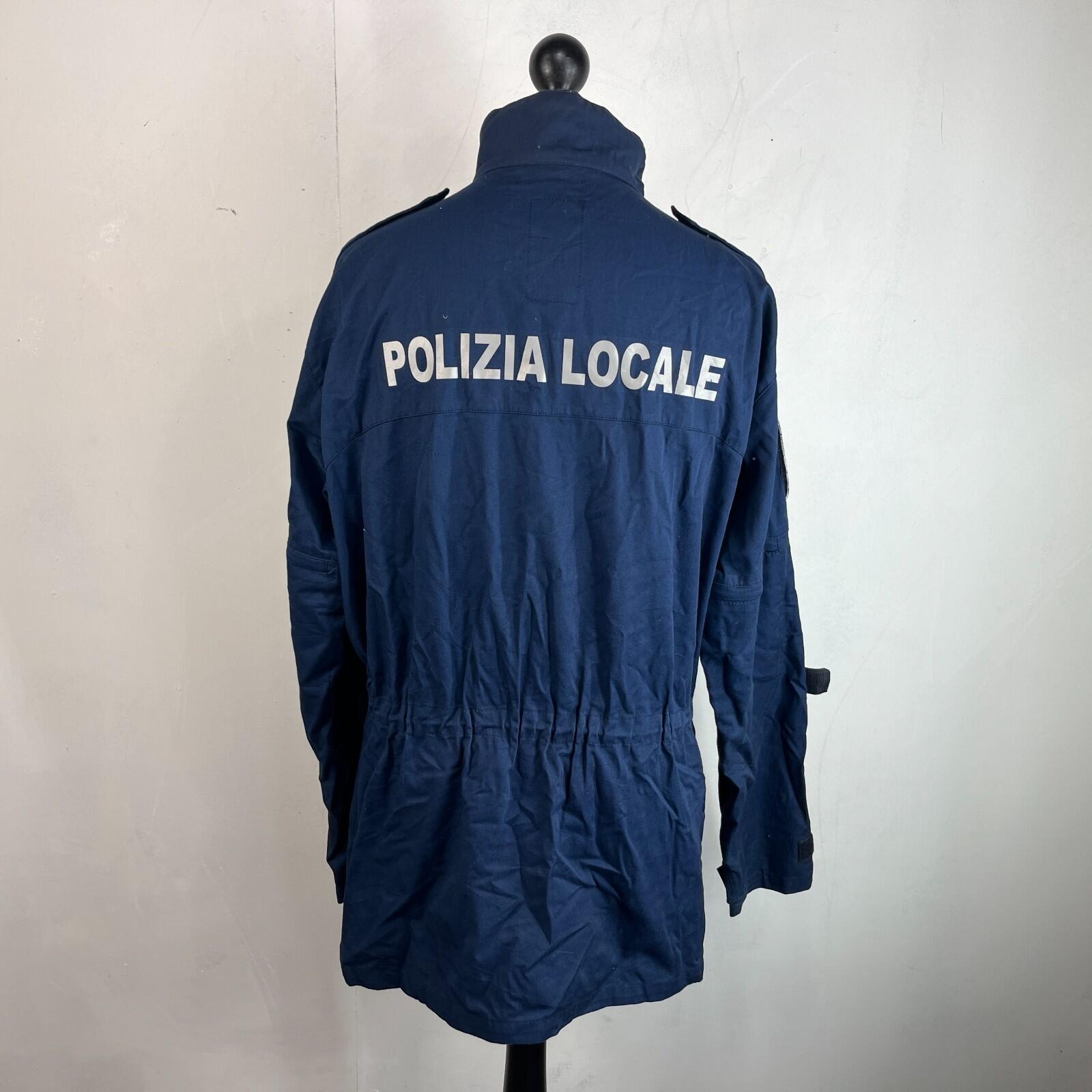 Polizia Locale Milan Police Parka Jacket in Navy Blue with Badges size 2XL