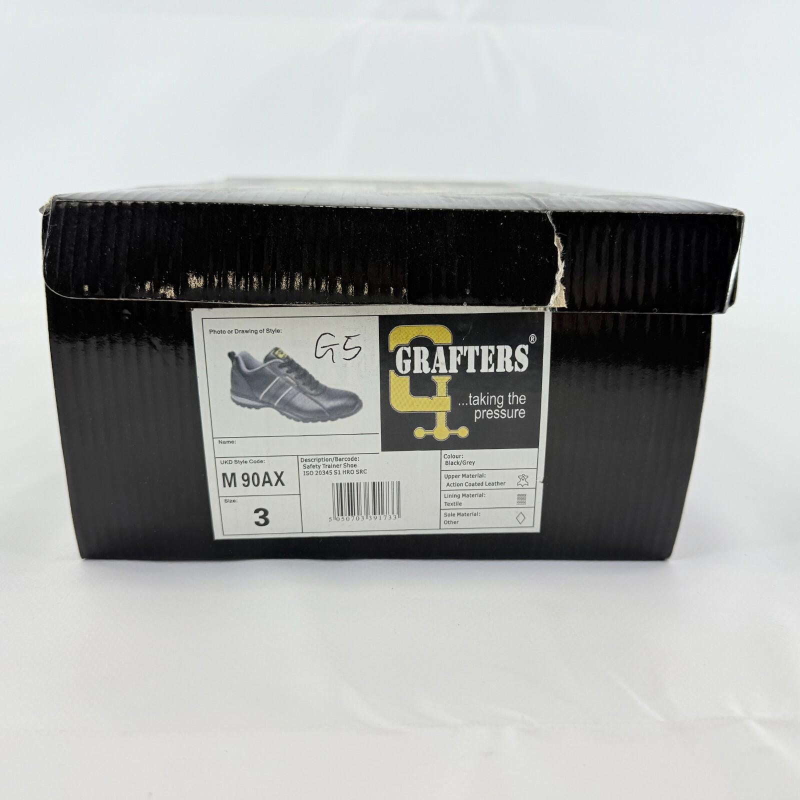 Grafters Leather Ankle Safety Boots Steel Toe Cap Lace Up Work Trainer UK size 3