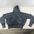 Drop Dead Distressed Look Grey w Zip Sleeves Hoodie 100% Cotton Streetwear UK XS