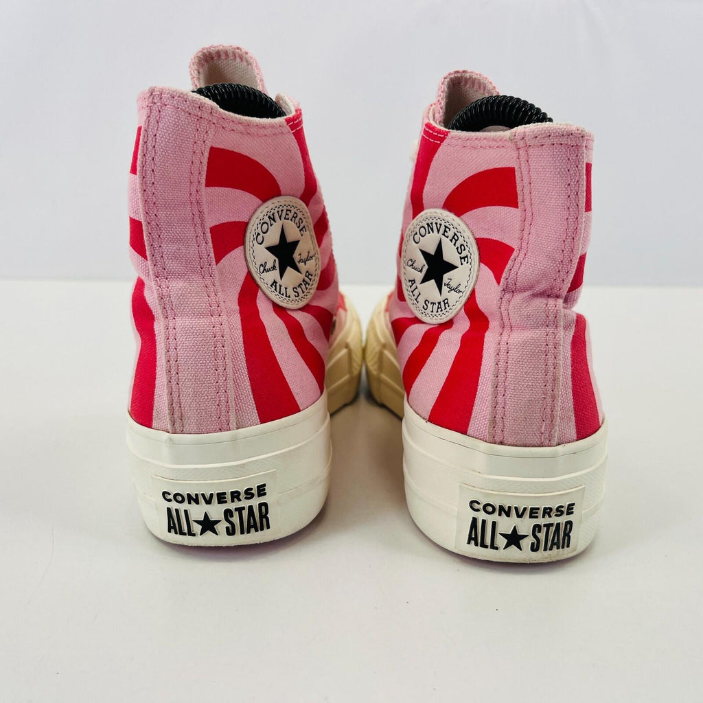 Converse All Star Chuck Taylor Hi-Top Pink/Red Strawberry Swirl Trainers UK 3