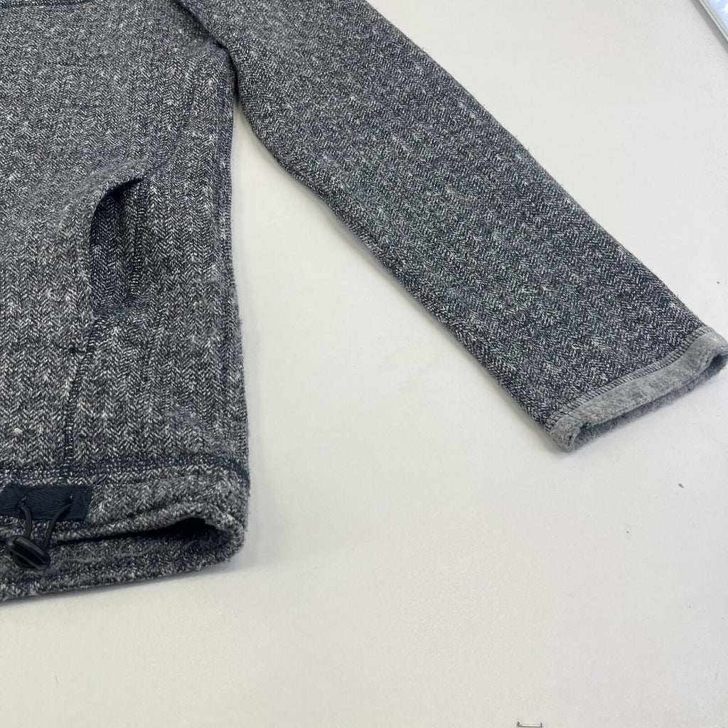 Weird Fish Men's Fleece Pullover size Large Grey 1/4 Zip Herringbone
