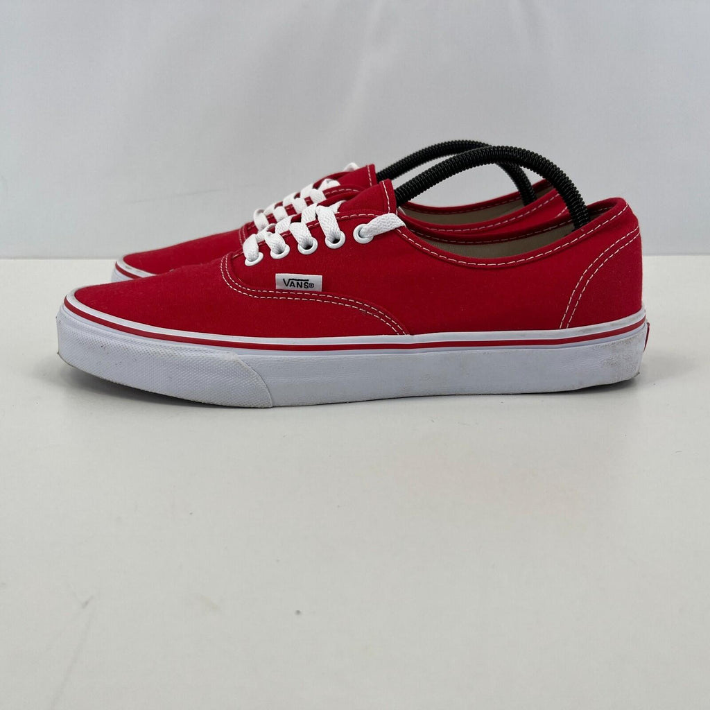Vans Authentic Lo Skate Trainers Shoes Red Men's size UK 9.5 / EU 44 - Near Mint