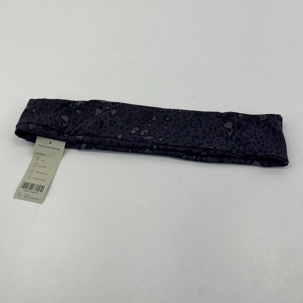 Sweaty Betty The Dash Zero Run Belt Black Luxe Leopard Print size L/XXL