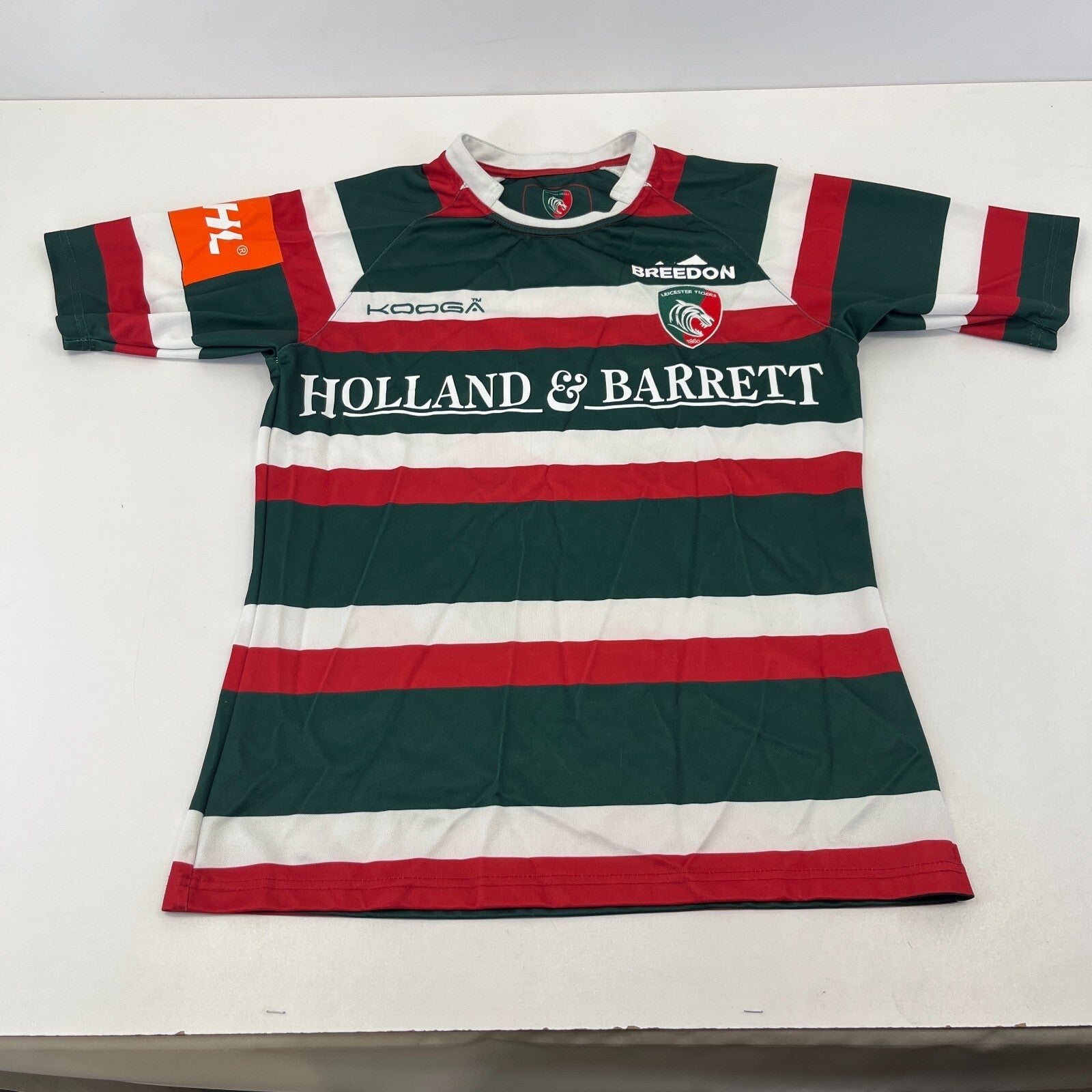 Leicester Tigers Rugby Home Shirt 2016/2017 - Kooga size S Jersey