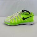 Nikes Flyknit Lunar 2 Womens Trainers Running Shoes Fluro Green & White UK 7.5
