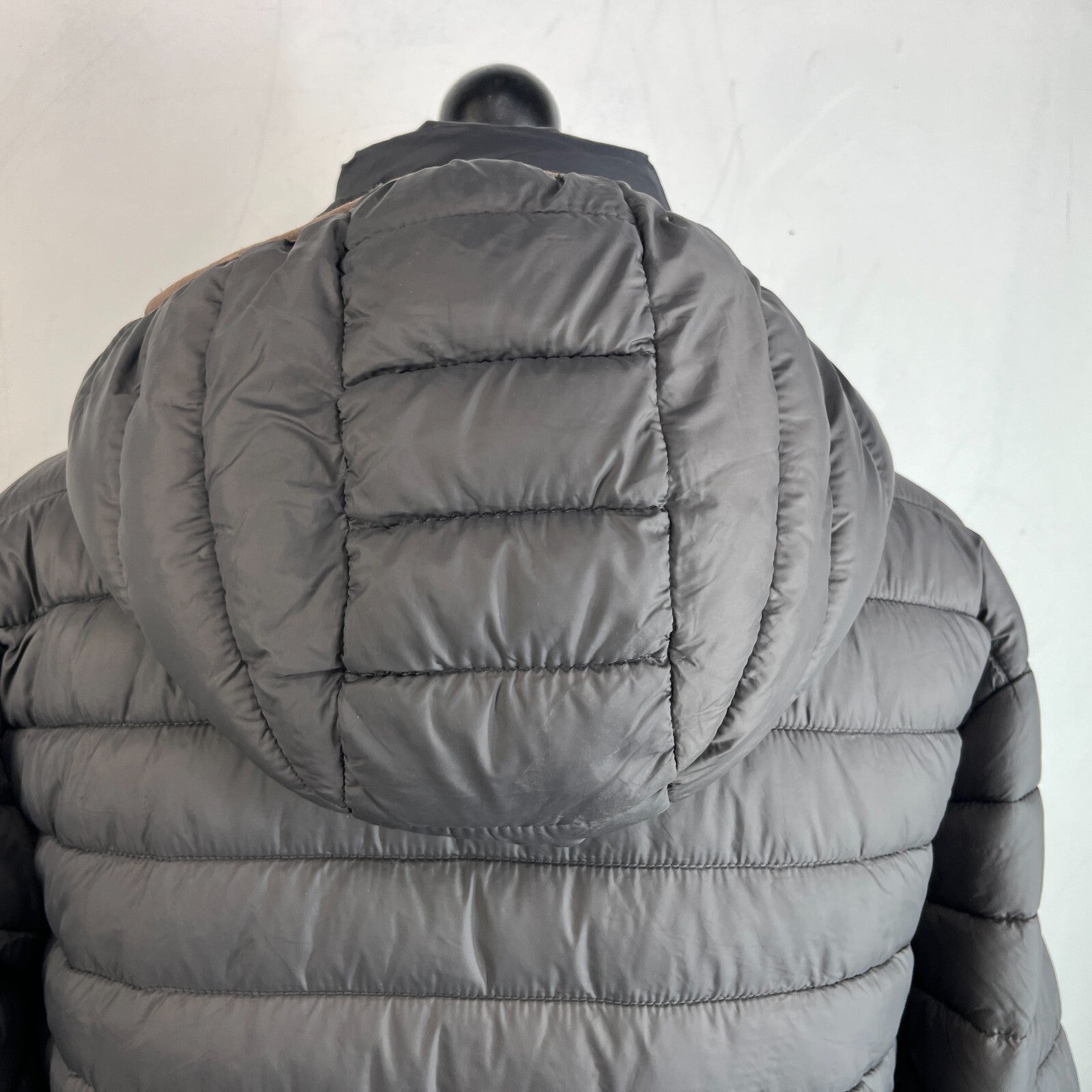 Geographical Norway Amigo Men’s Puffer Jacket XL Dark Grey Hooded Quilted Coat