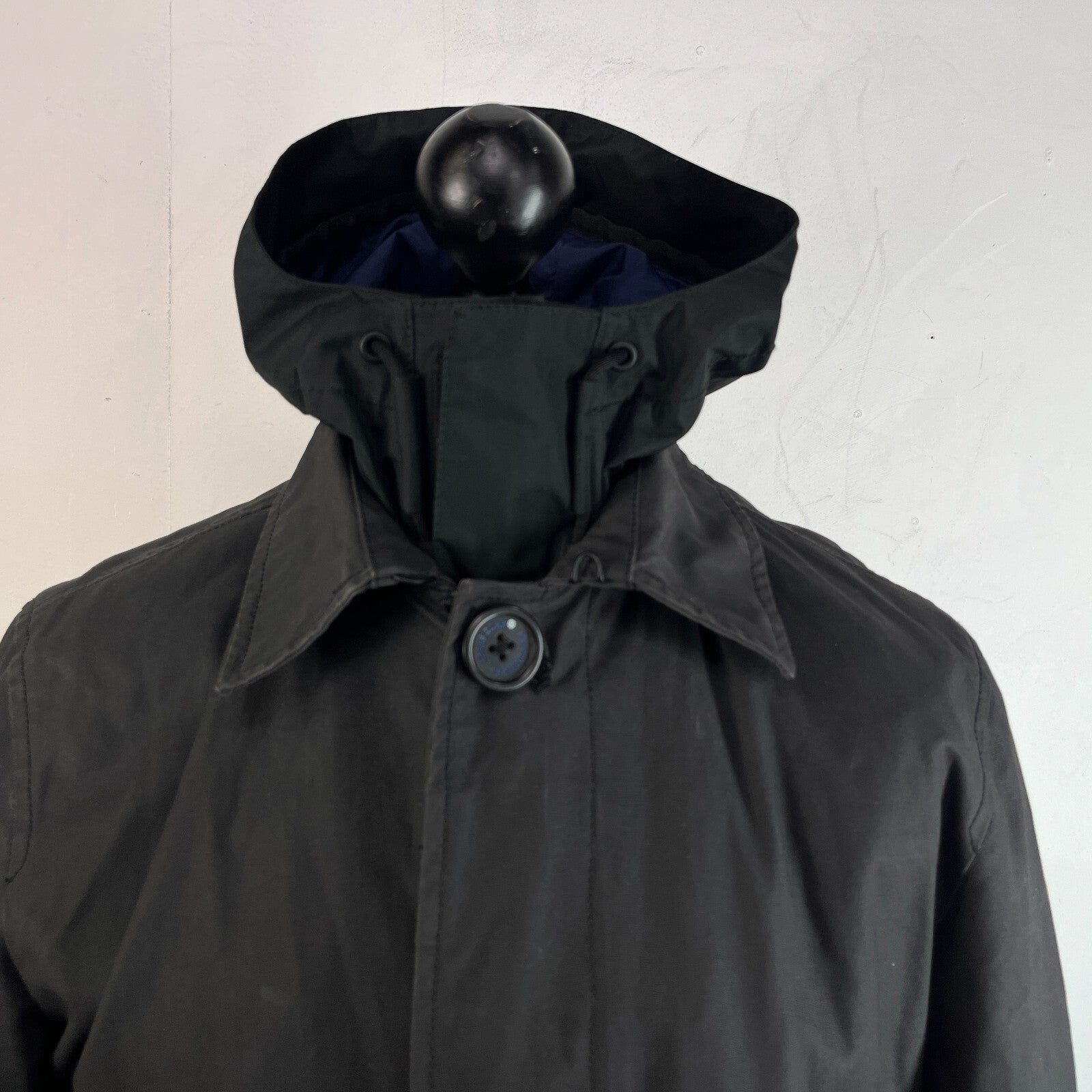 Superdry Idris Elba The Director Raincoat Jacket w/ Removable Hood Black size M