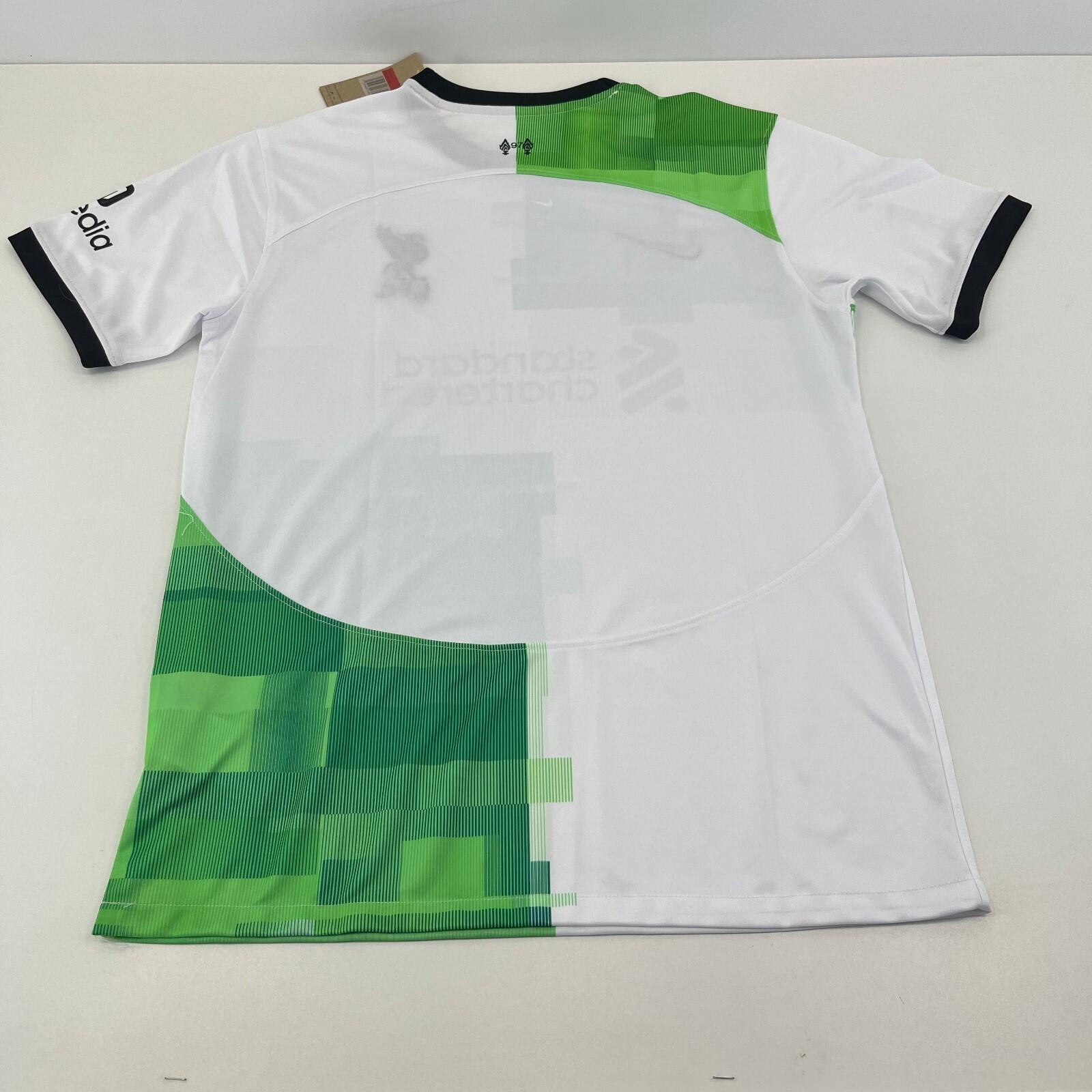 Nike Liverpool FC 2023-24 Away Shirt size Large Dri-Fit White Green