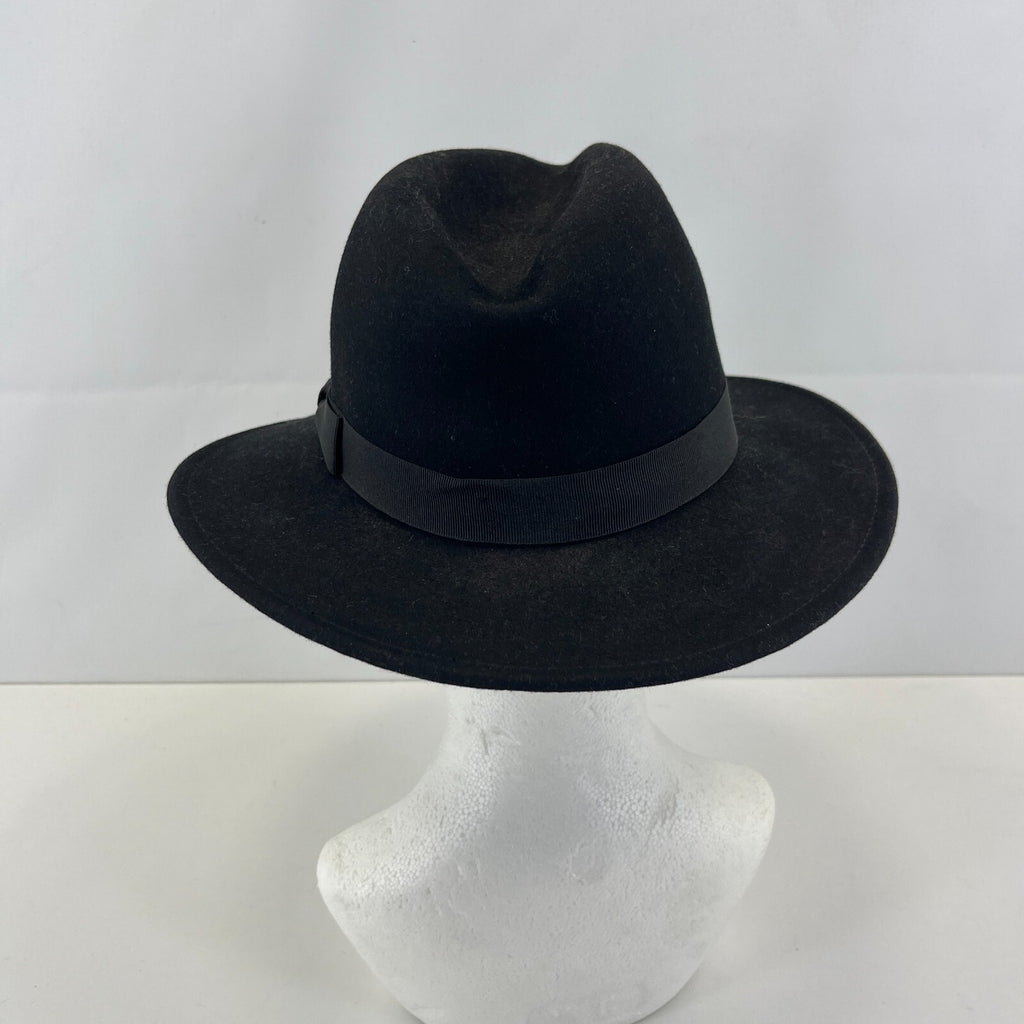 Debenhams Men's Fedora Hat Black 100% Wool size Small
