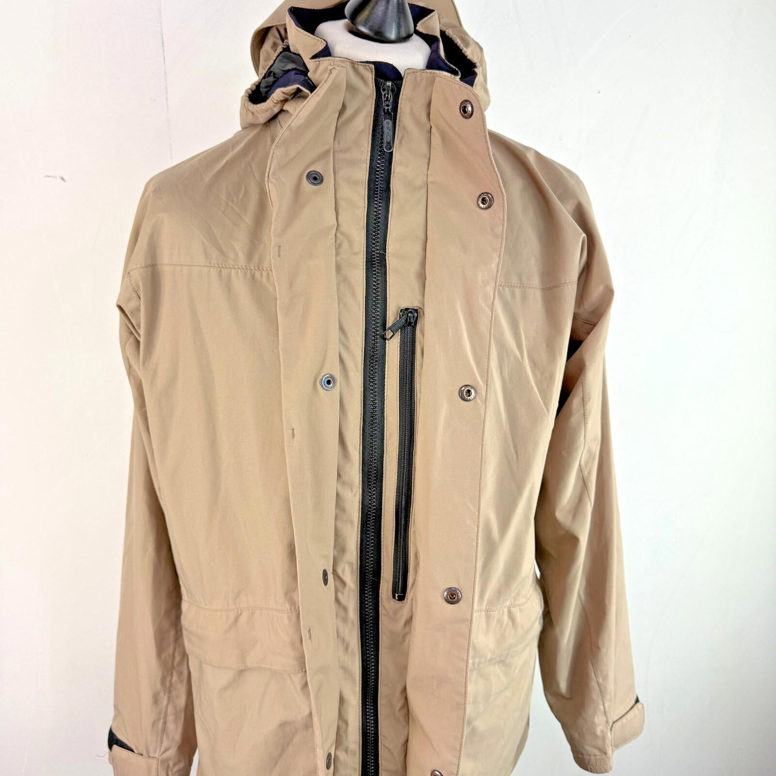 Rohan Atlas Jacket Khaki Beige Brown size S Waterproof + Removable Hood