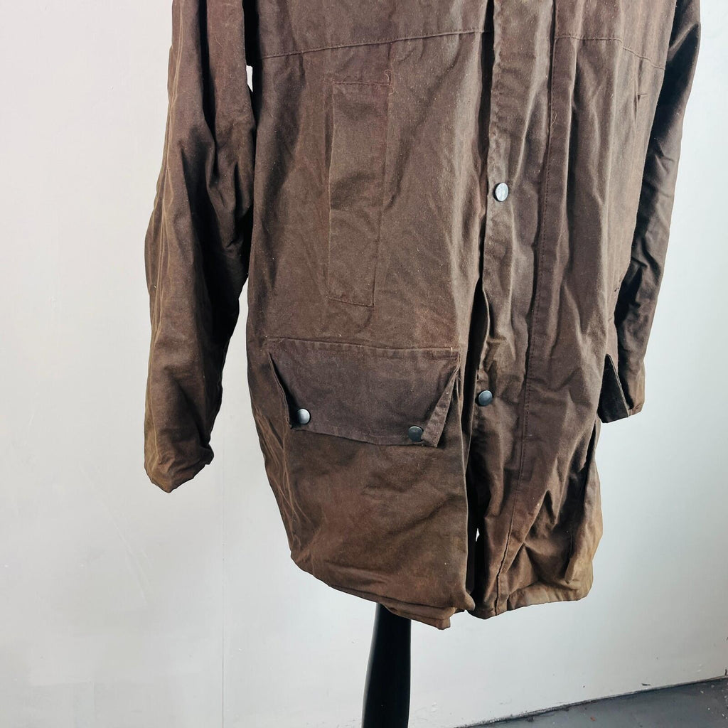 Everdeen Squire Women’s Brown Waxed Cotton Jacket with Hood size XL