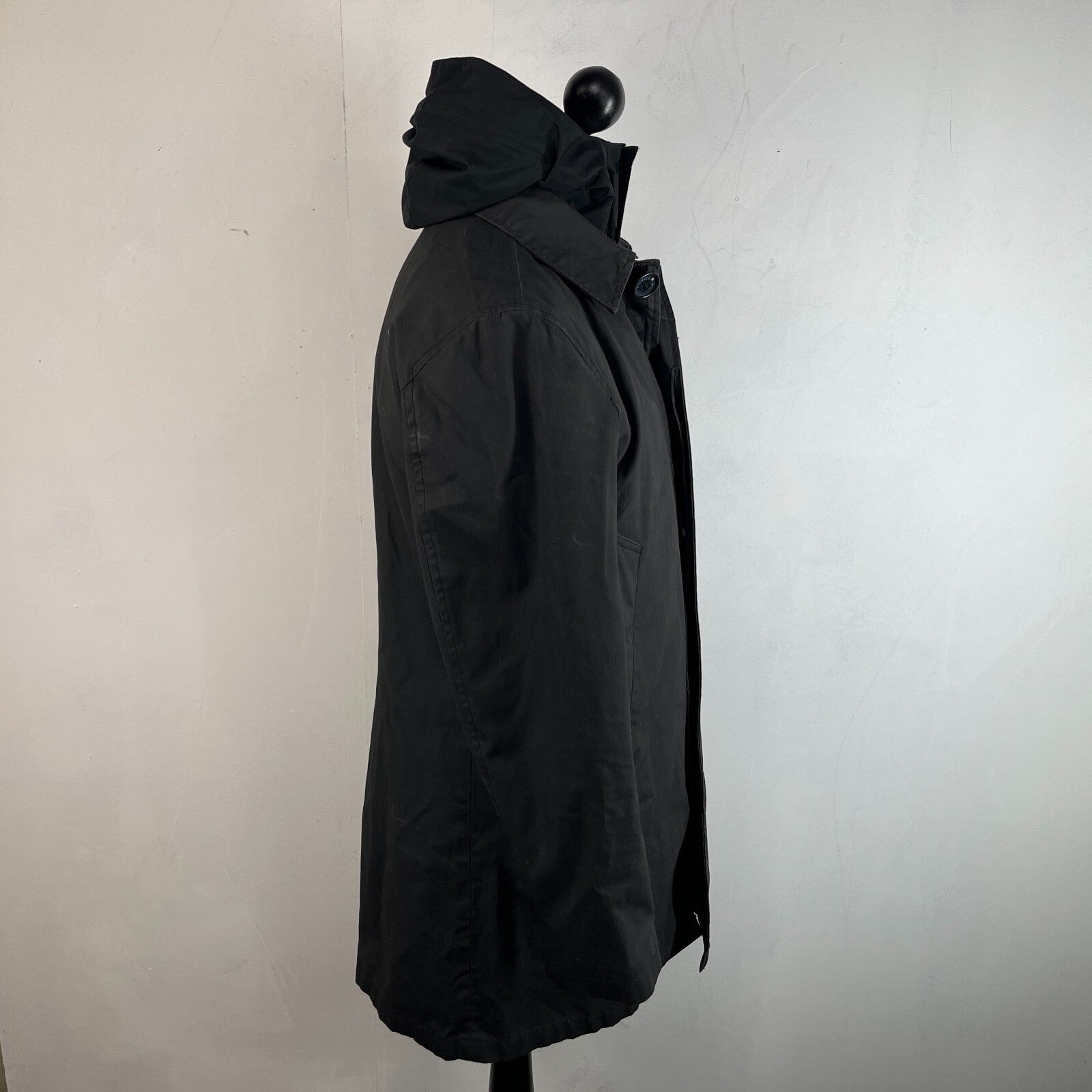 Superdry Idris Elba The Director Raincoat Jacket w/ Removable Hood Black size M