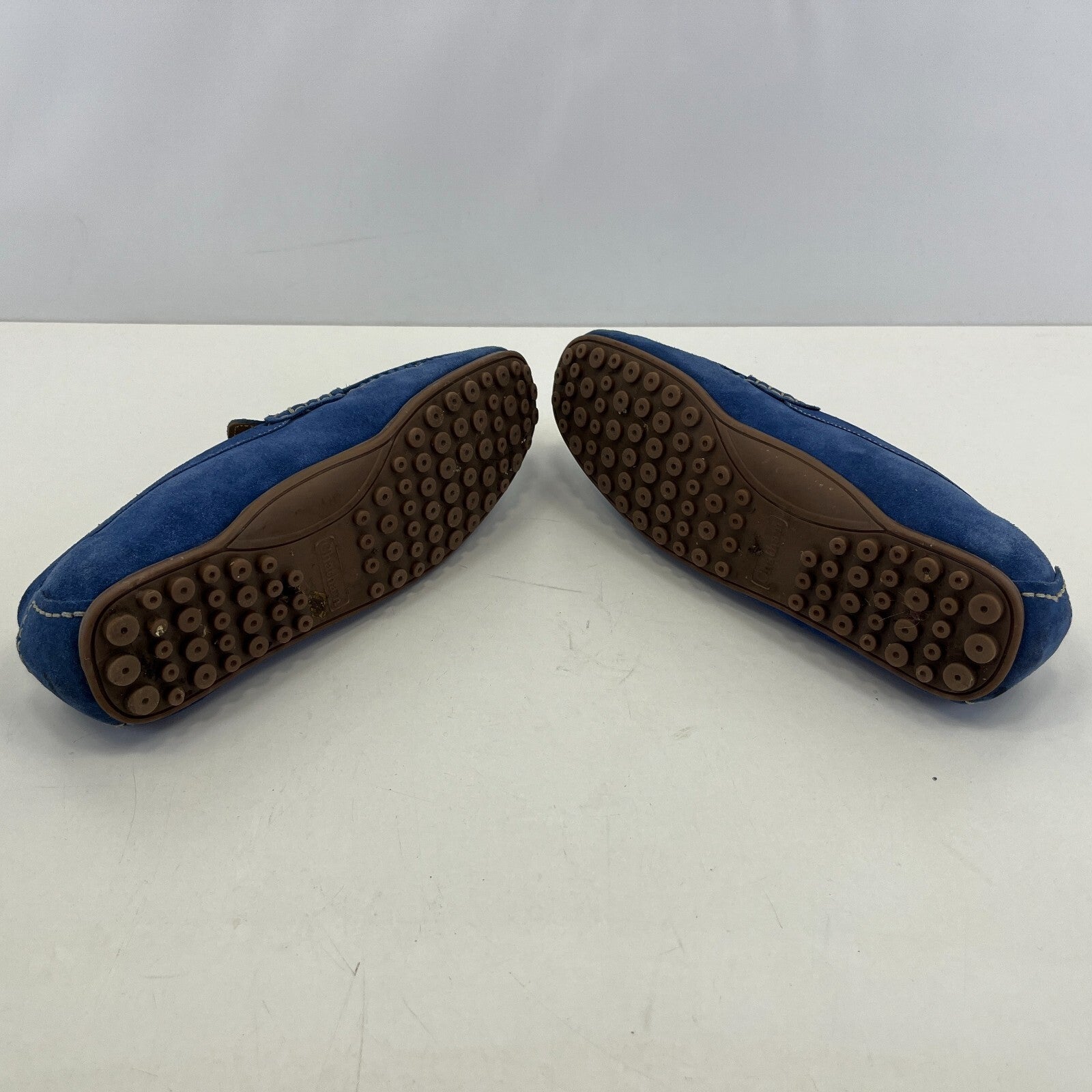 Chatham Parker Shoes Men’s Suede Leather Moccasin Loafers size 8 Admiral Blue