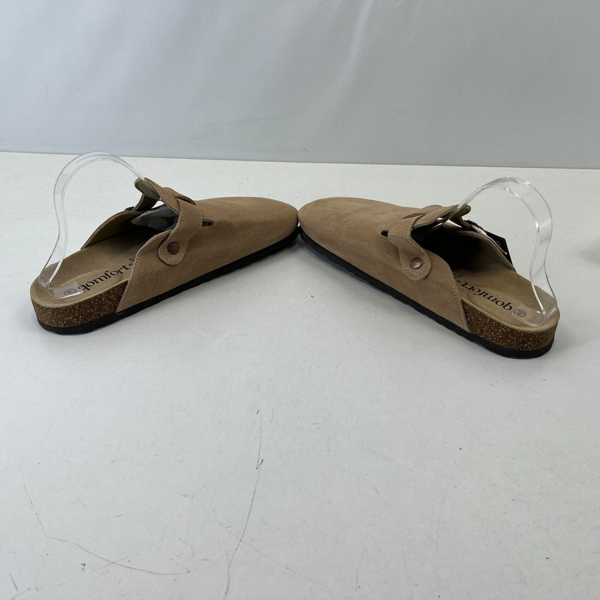 Qomfort Suede Leather Slide Sandals Sand Beige Men's size 11 EU 45 - New