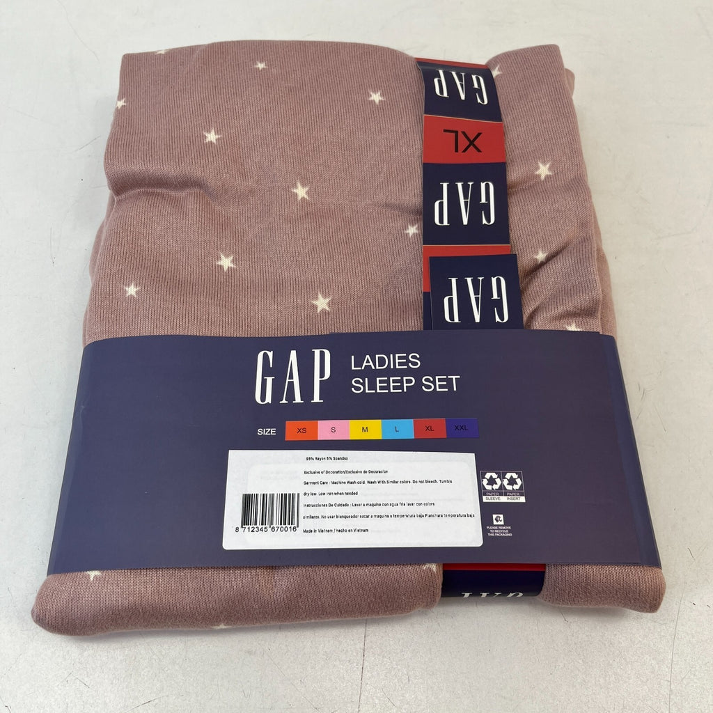Gap Womens Pyjamas Sleep Set Night Top 2 Piece Loungewear in Pastel Pink size XL