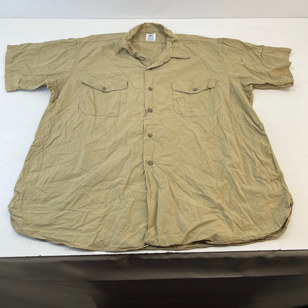 Vintage Elbeco USMC Marines Workwear Twill Shirt Short Sleeve US Military XL