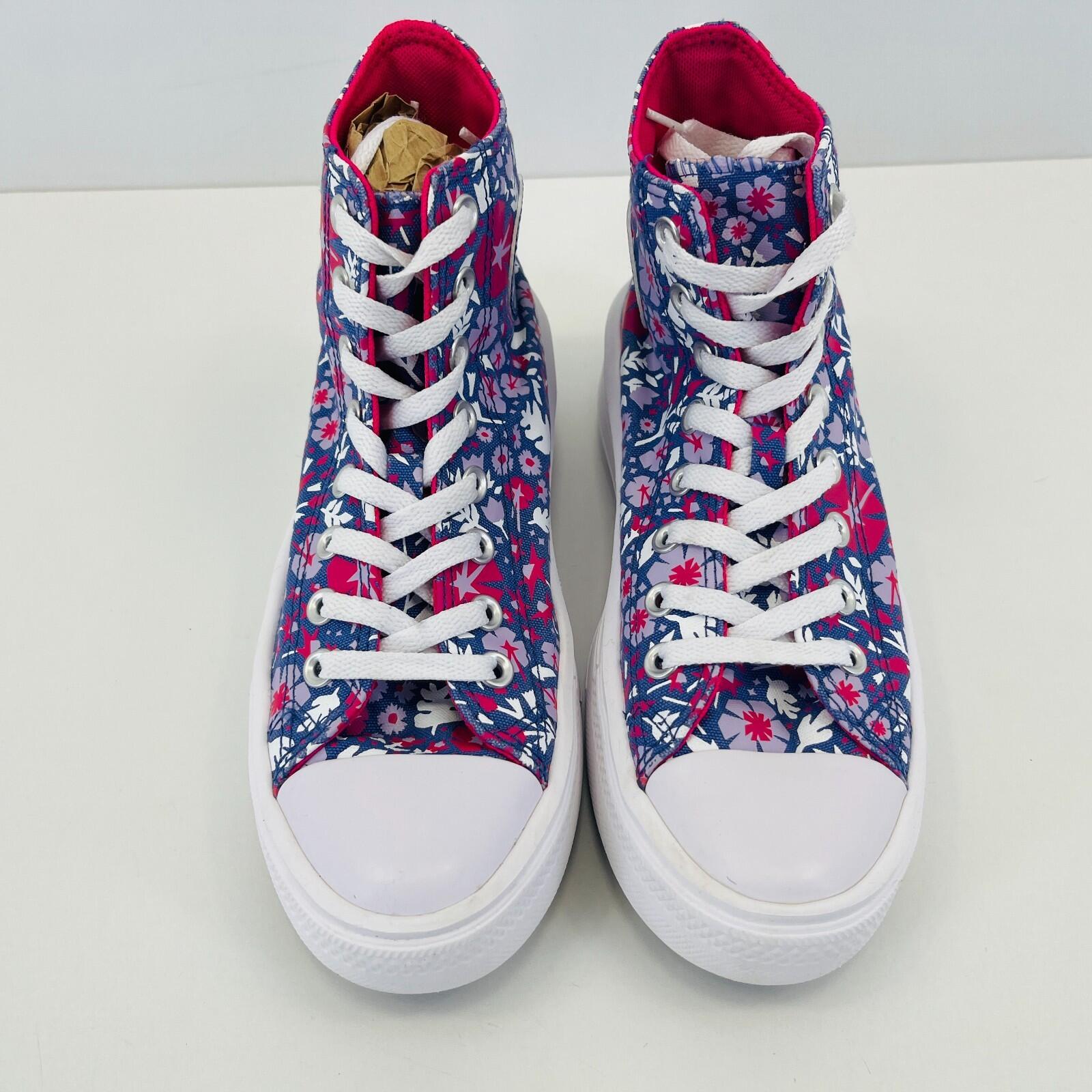 Converse All Star Chuck Taylor Hi-Top Purple Floral Womens Trainers UK size 5.5