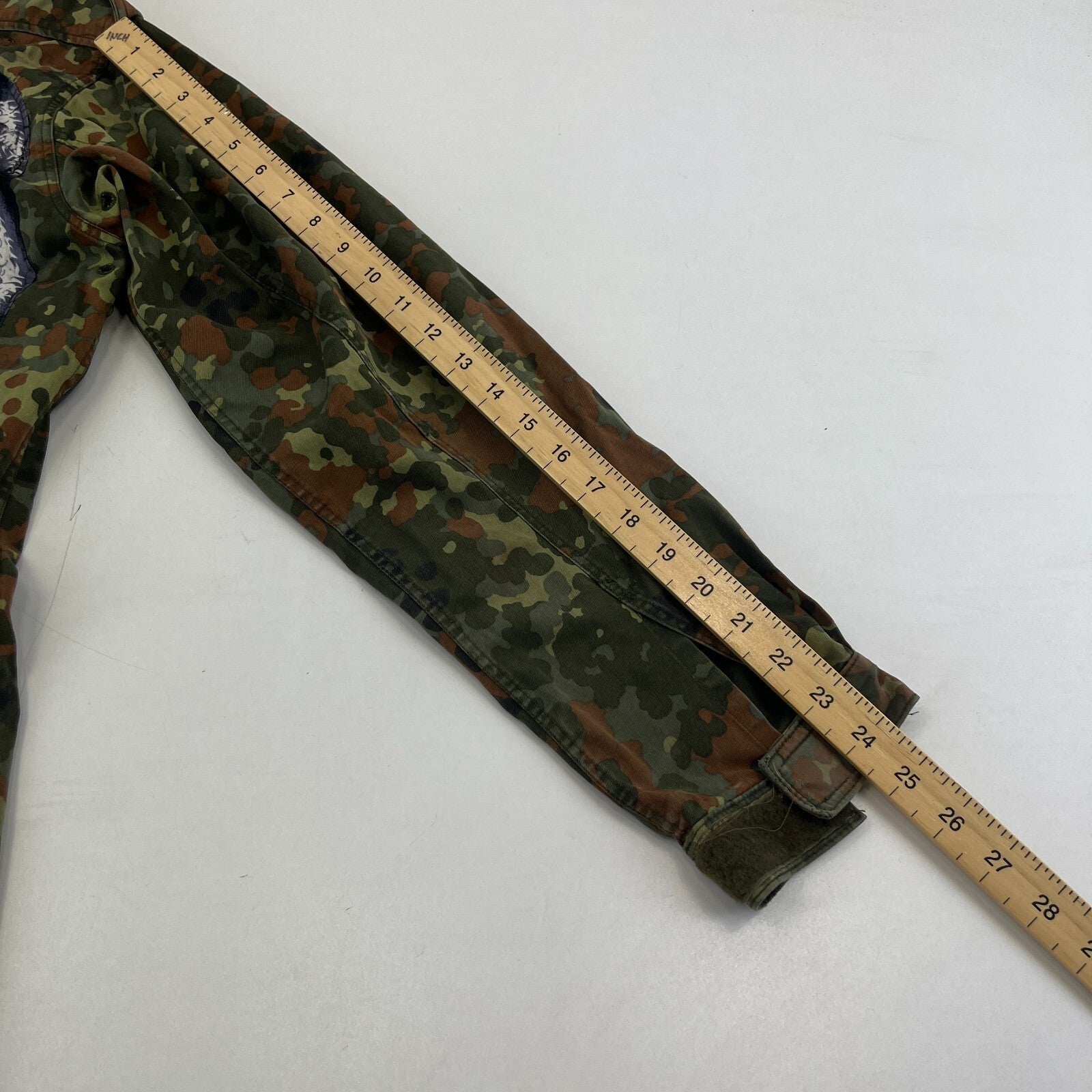 Custom Vtg German Army Flecktarn Camouflage Jacket Bob Marley Rasta Print size L