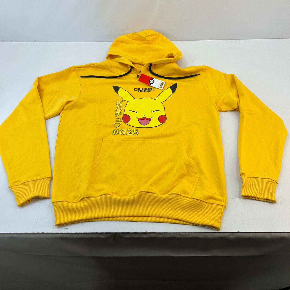 Criminal Damage Pokemon Hoodie Pikachu Yellow size M Oversized - New With Tags
