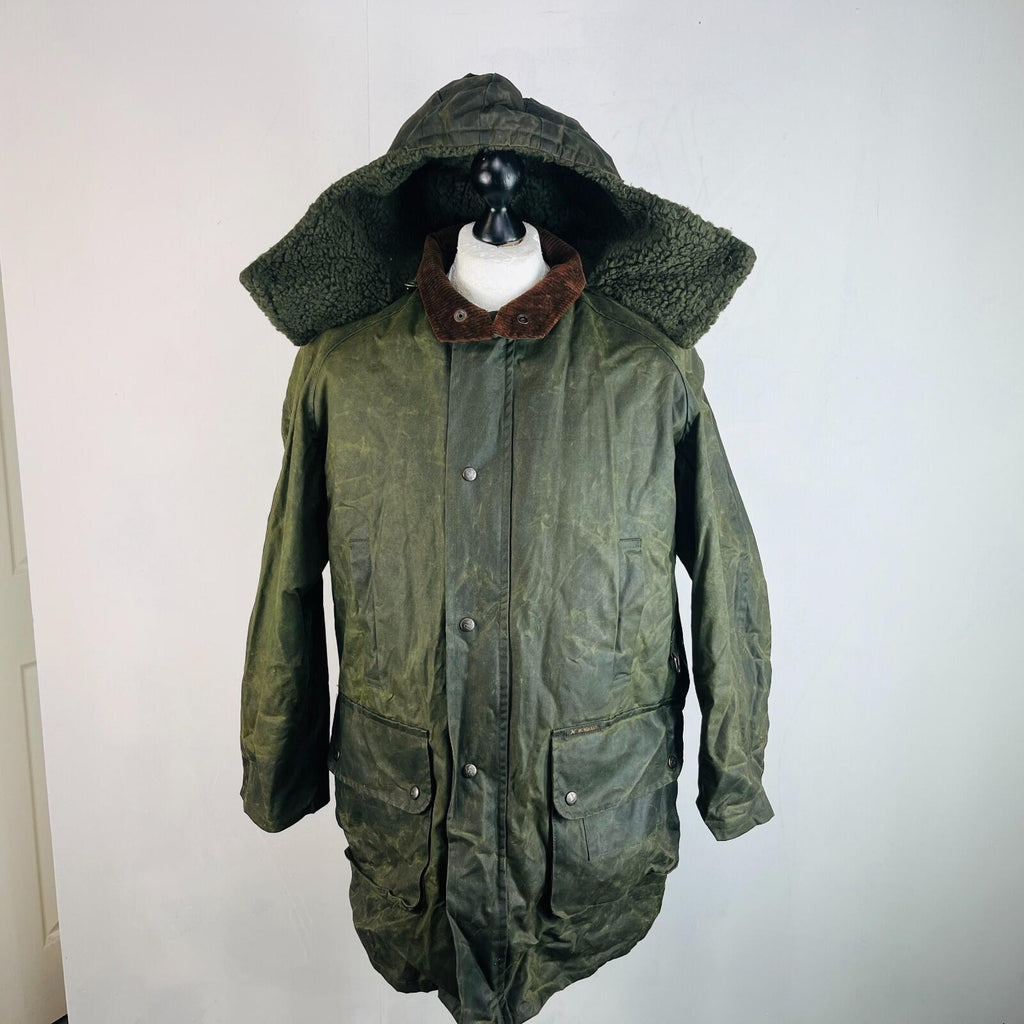 Monchaux Sport Men's Wax Jacket in Green with Removable Fleece Liner size Medium