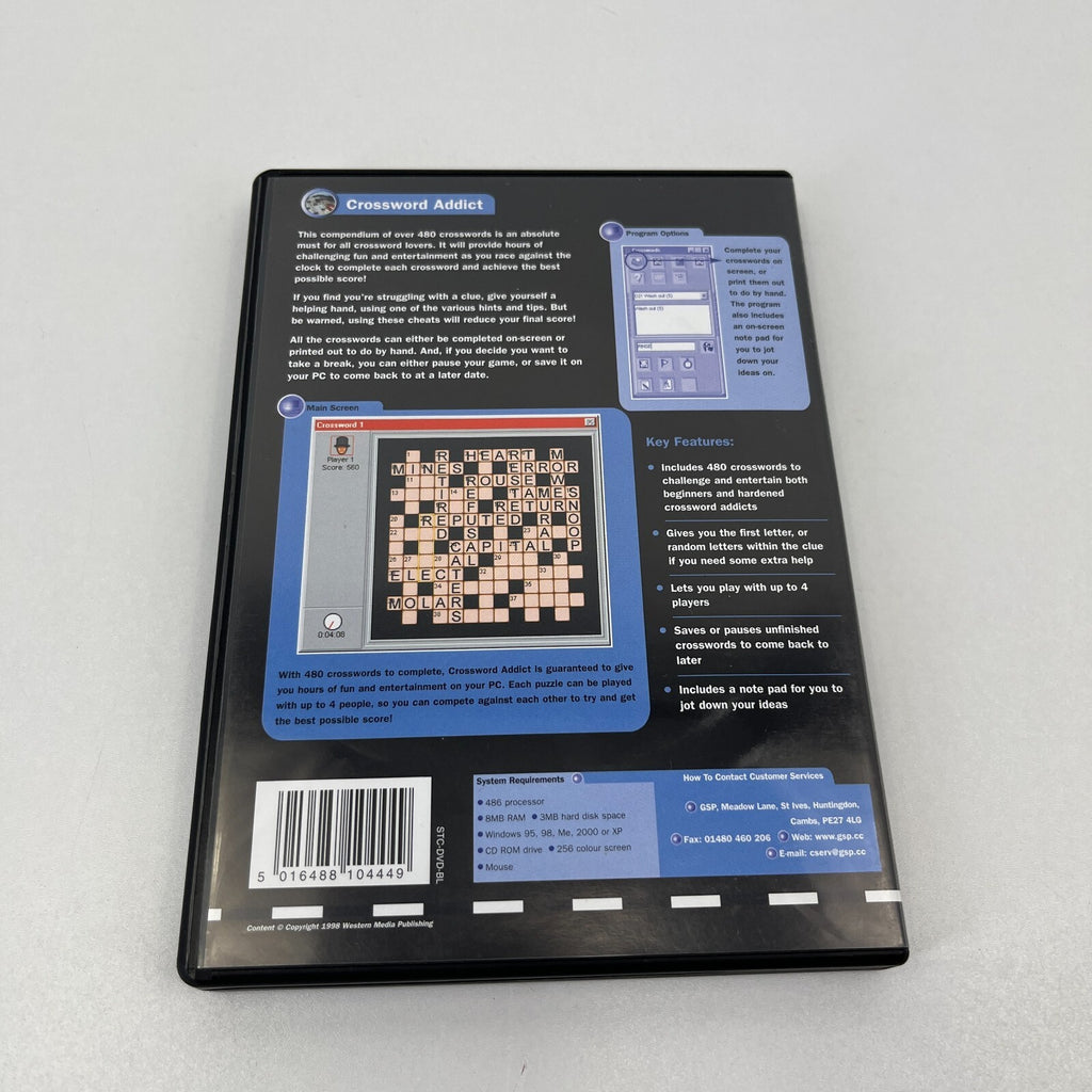 Crossword Addict PC CD-Rom - PC Computer Game - Near Mint Condition